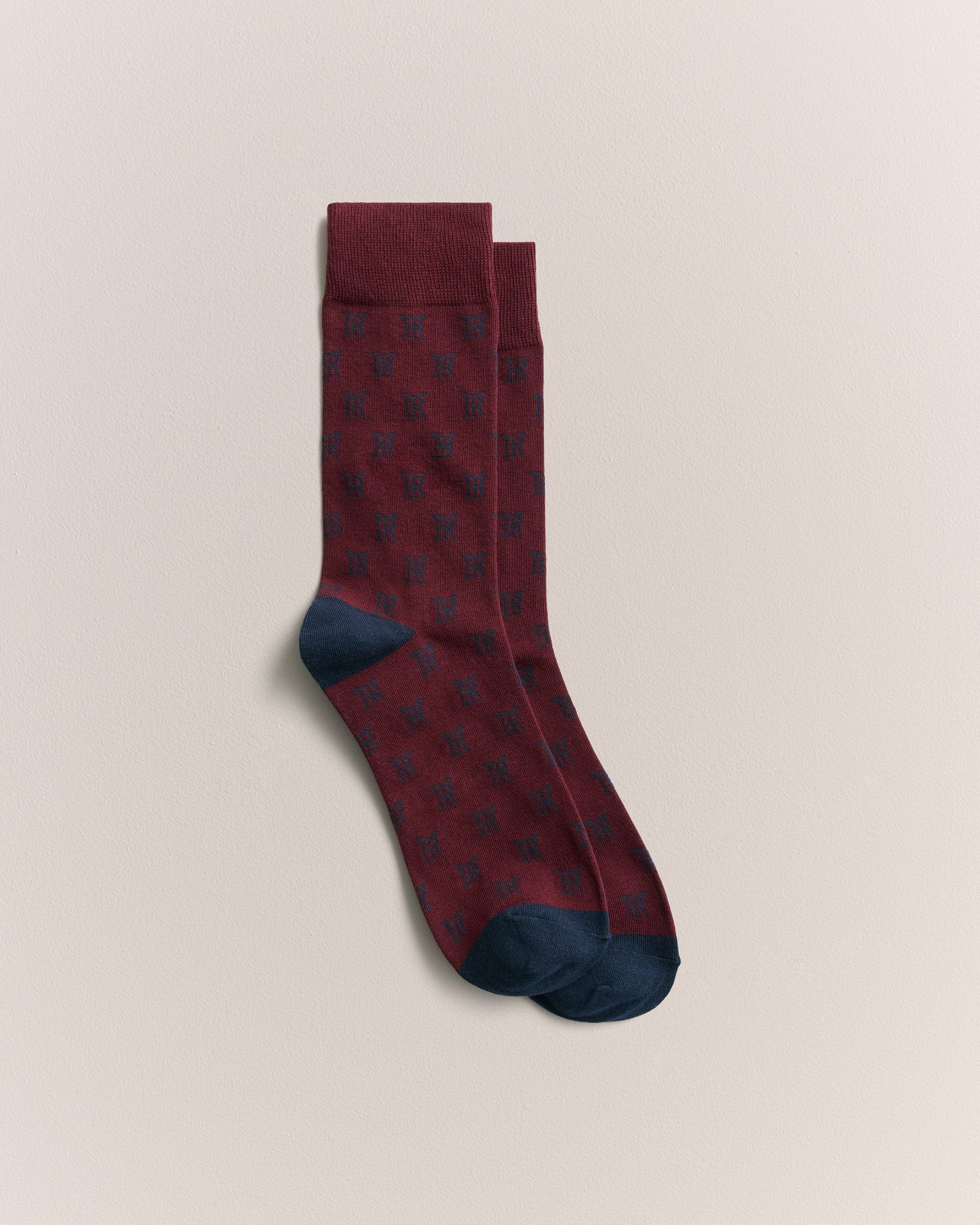 Monogram Sock in Maroon
