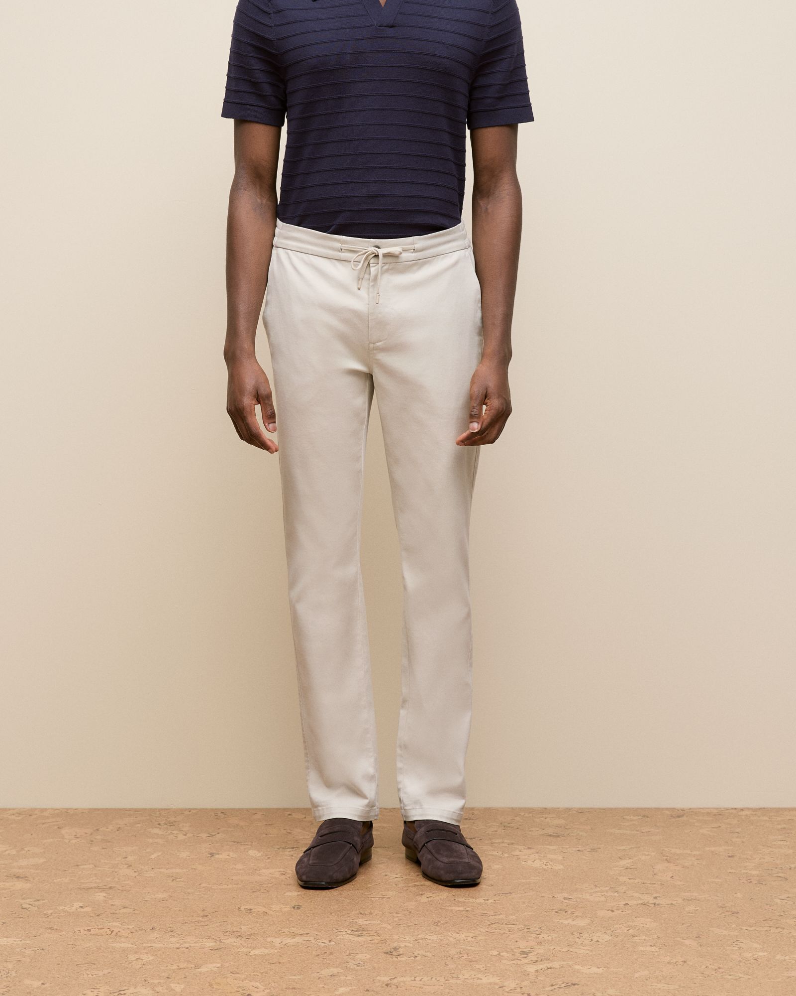 Soft Drawcord Chino in Stone
