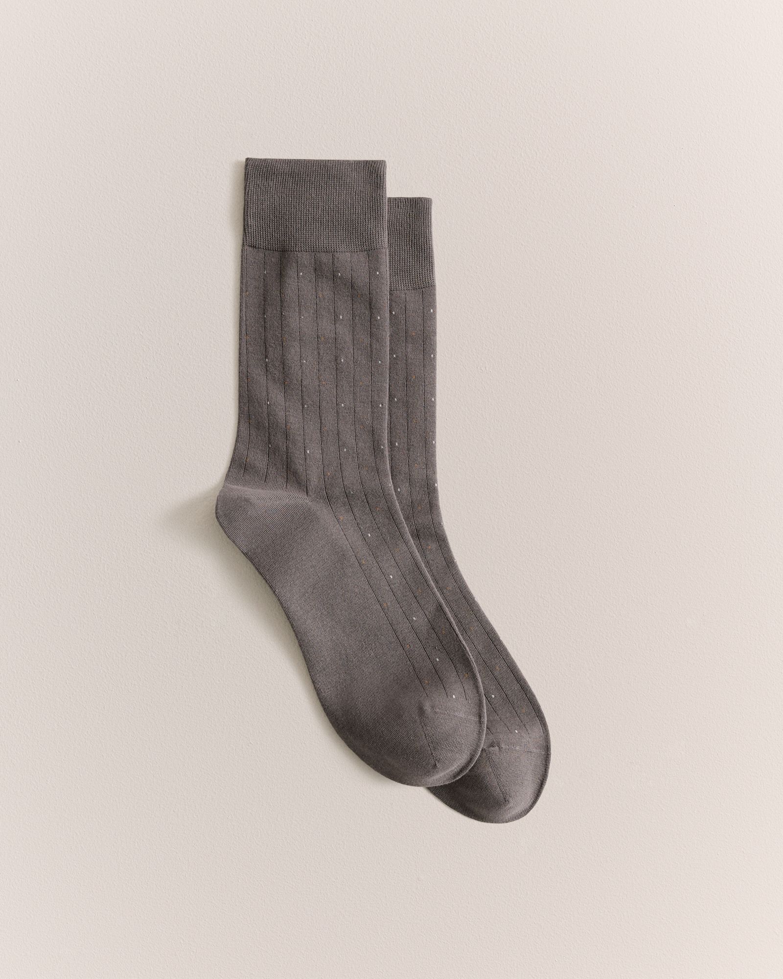 Dot Rib Crew Sock in Cinder