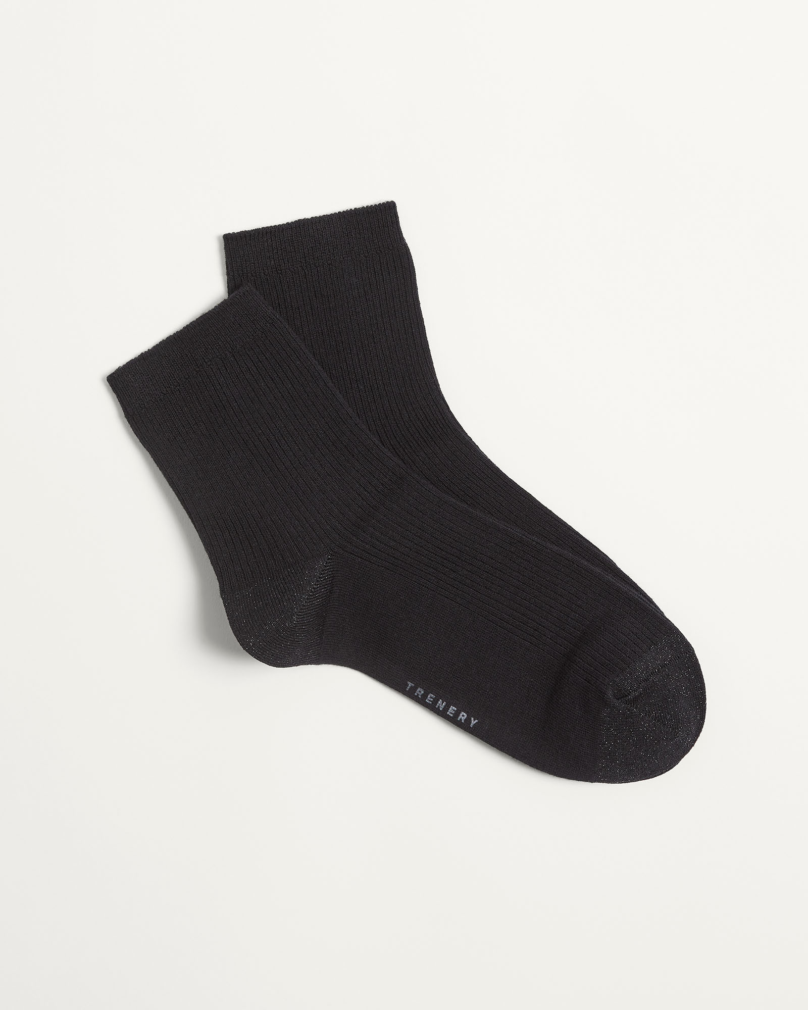 Metallic Rib 3/4 Crew Sock in Black