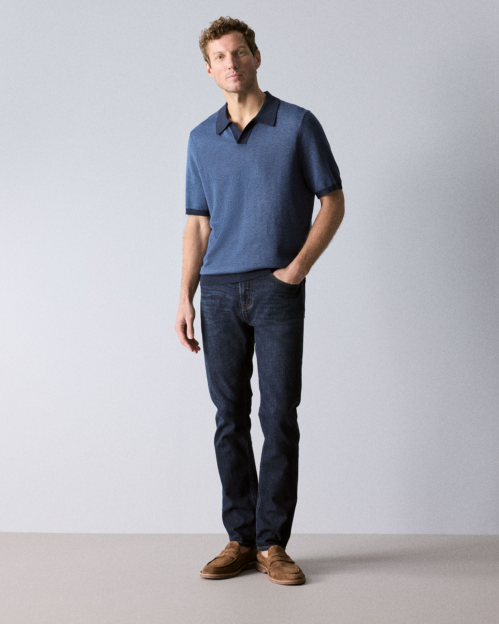 Slim Mid Wash Jean in Ink Blue