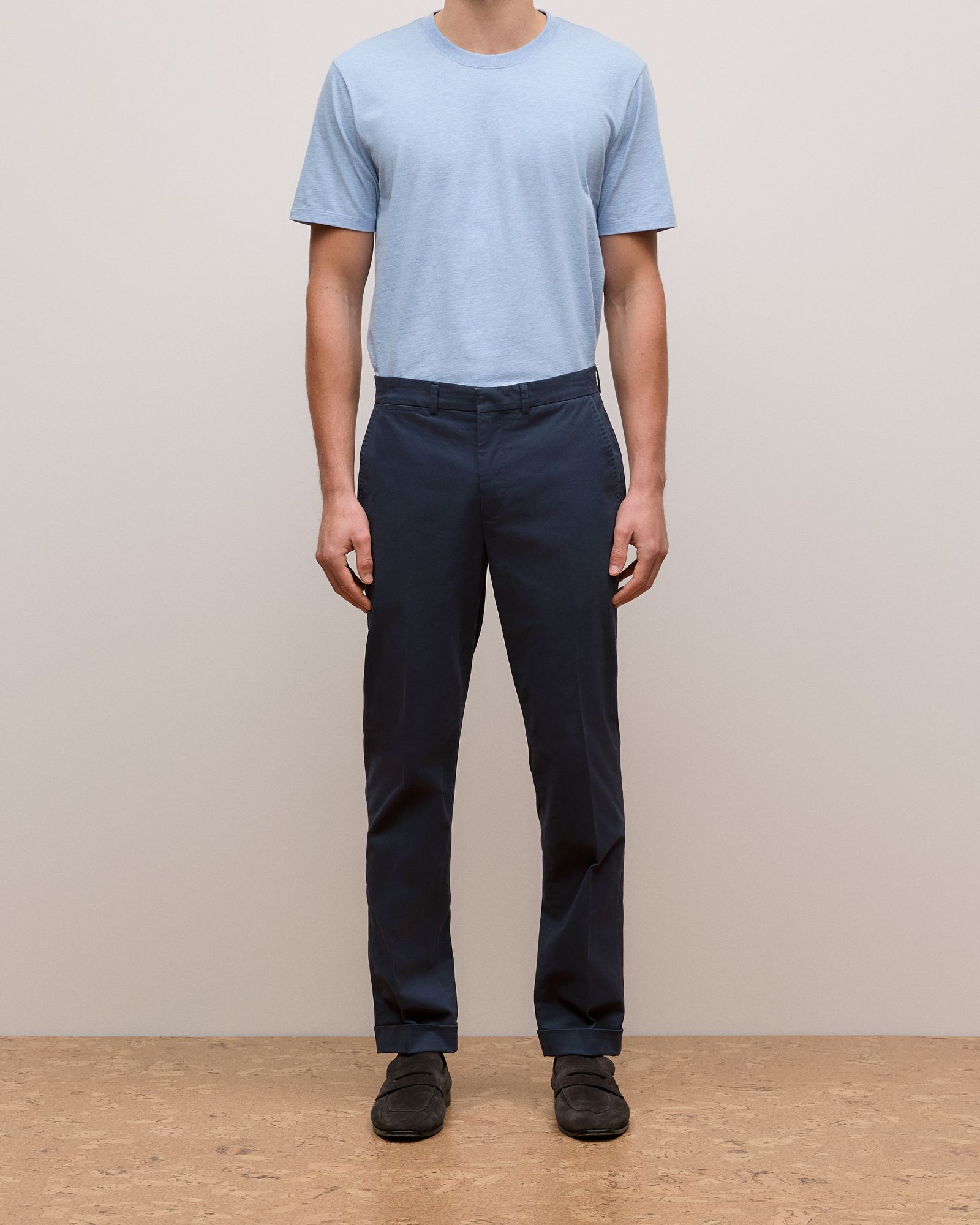 Tailored Cuff Detail Pant in Navy