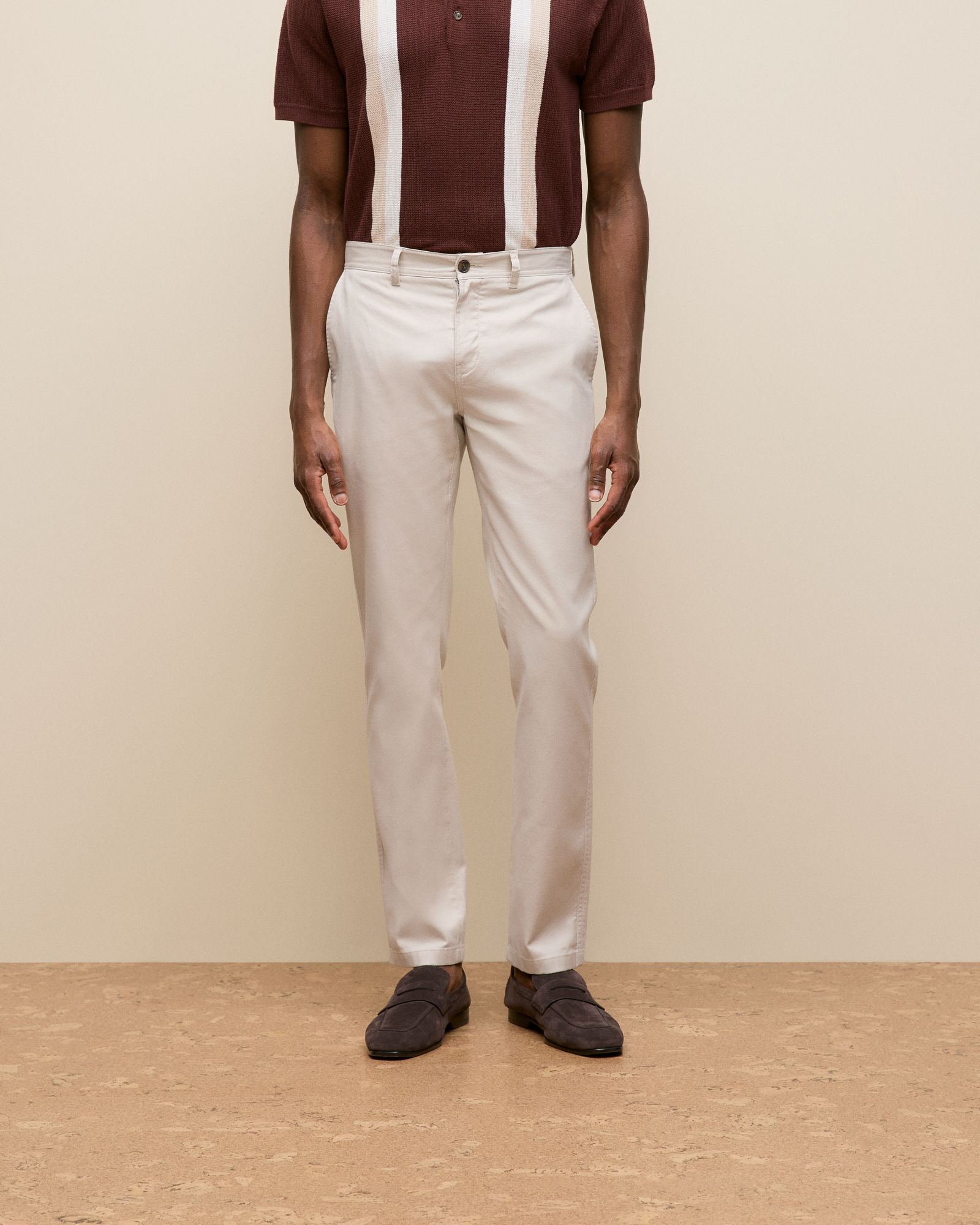 Tailored Fit Dobby Twill Pant in Stone