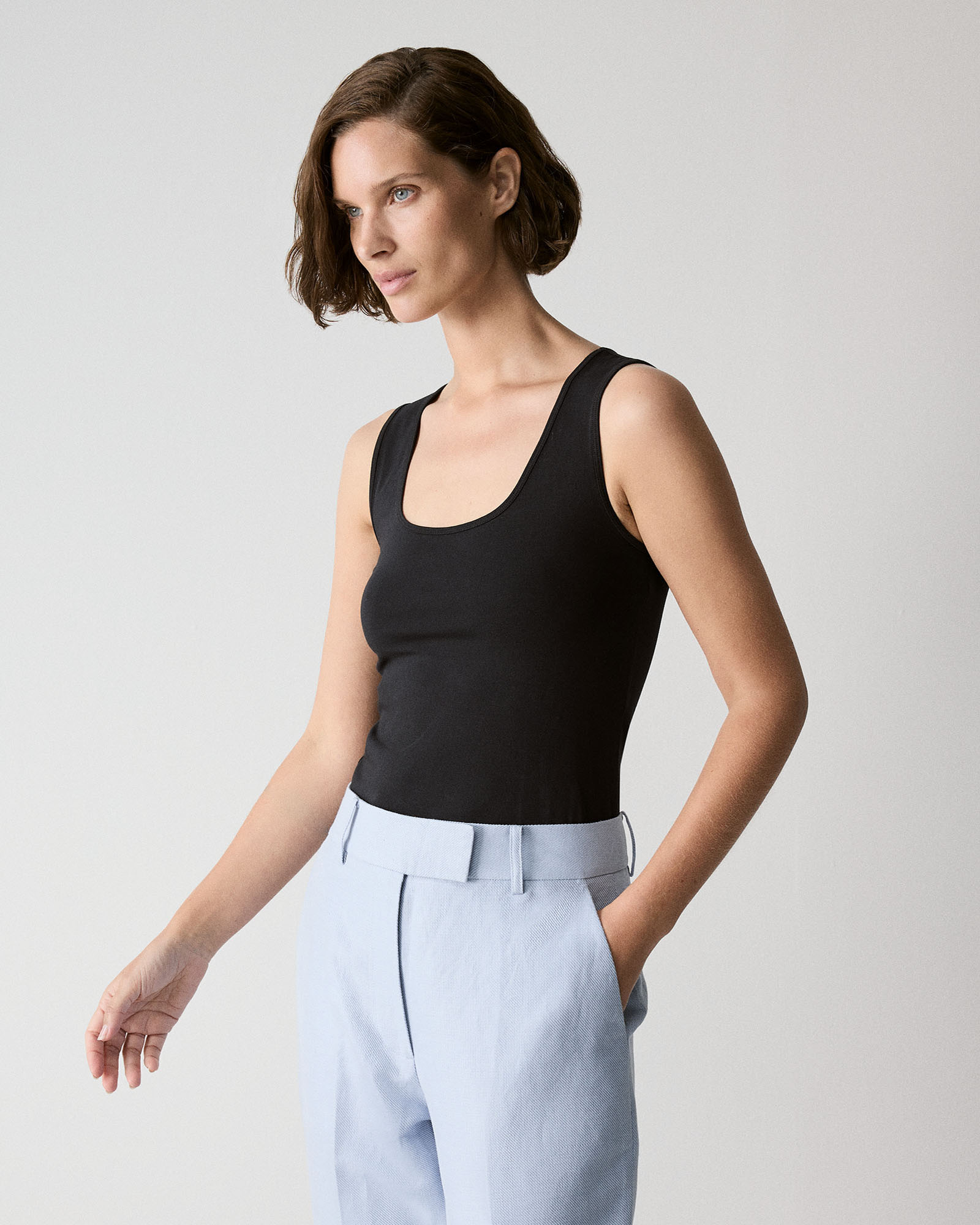 Cotton Essential Tank in Black