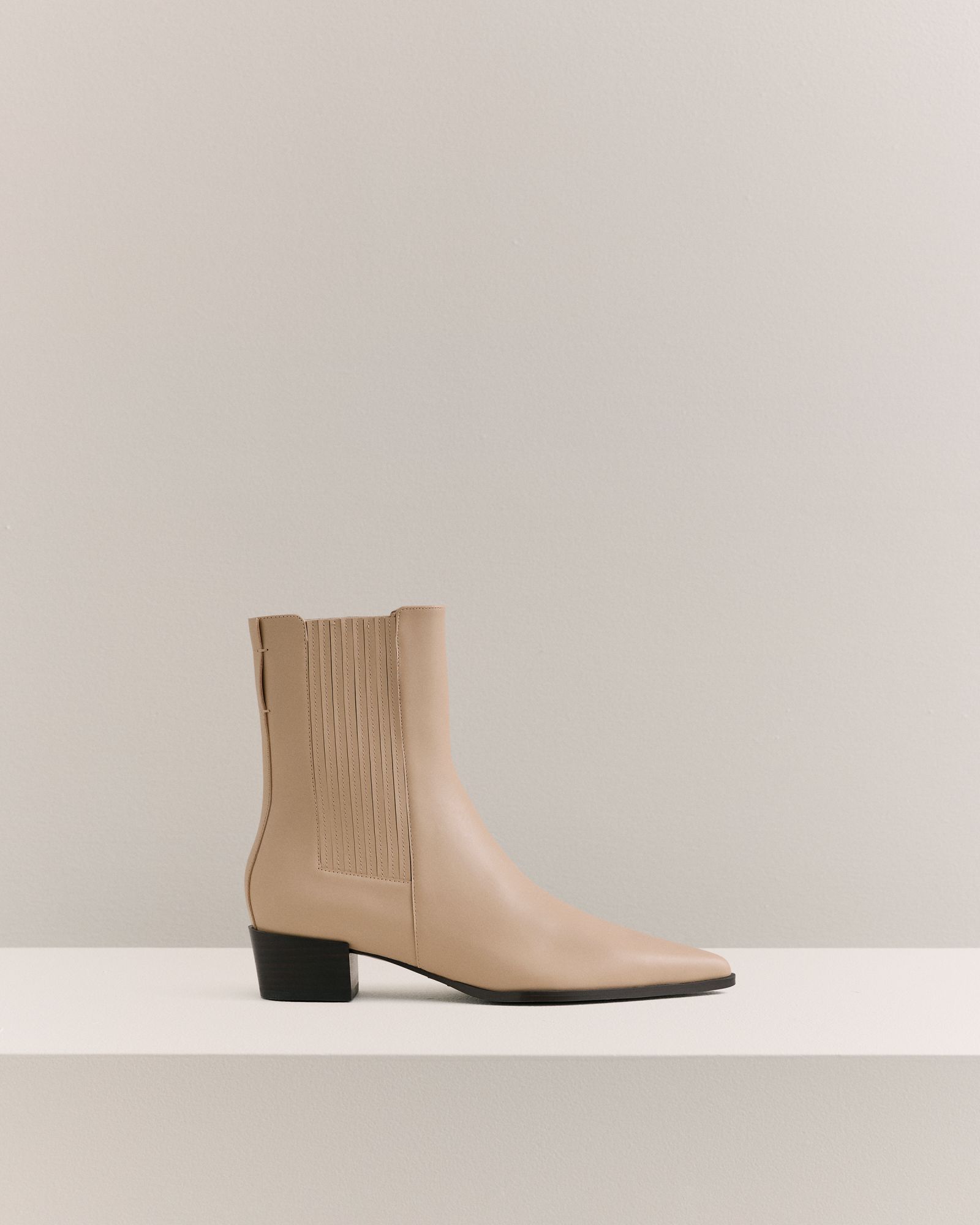 Calyx Heeled Boot in Tahini