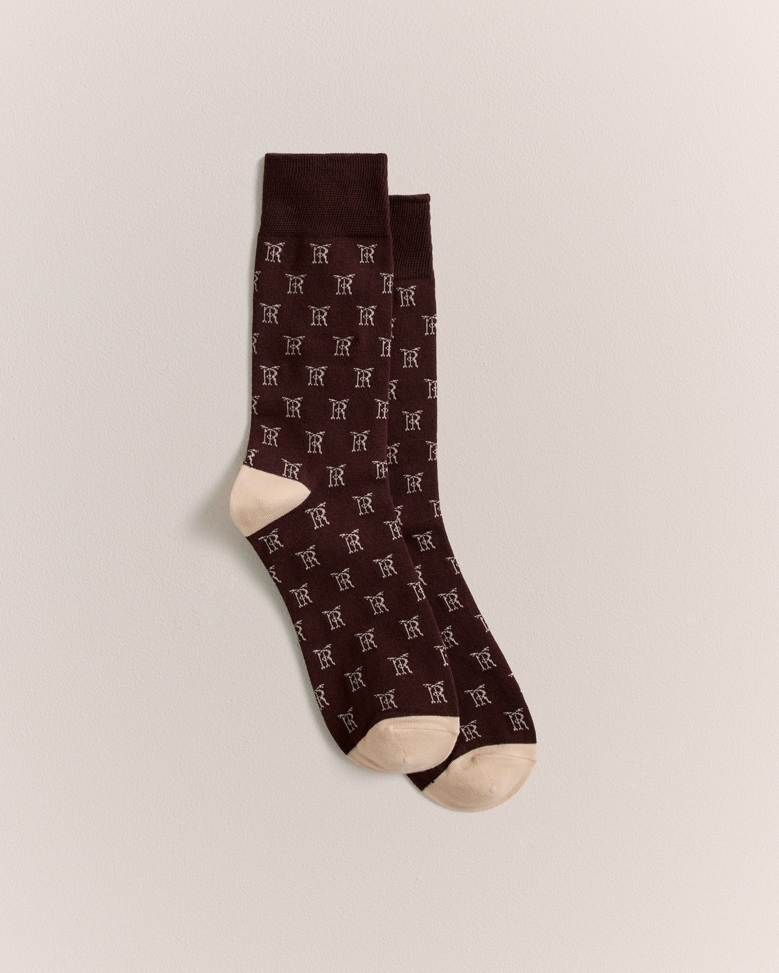 Monogram Sock in Espresso