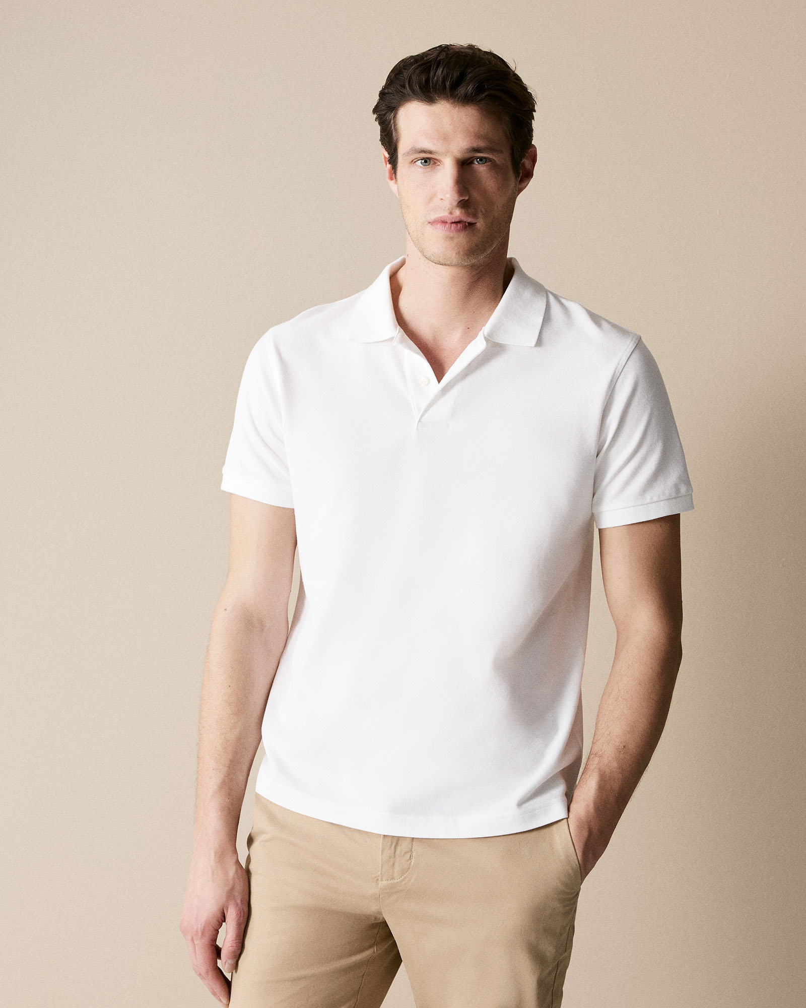 Classic Pique Polo in White