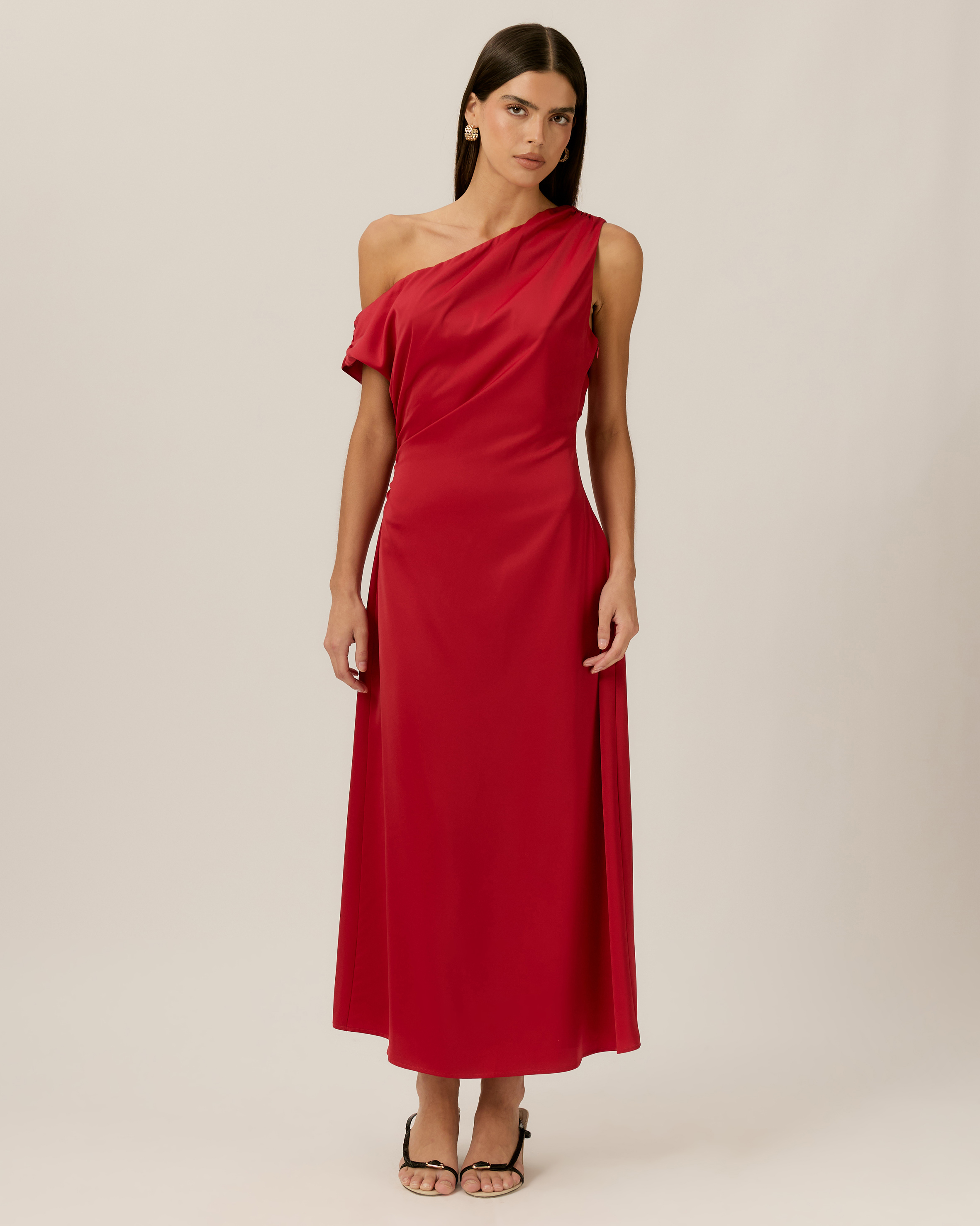 Samara Asym Satin Midi Dress