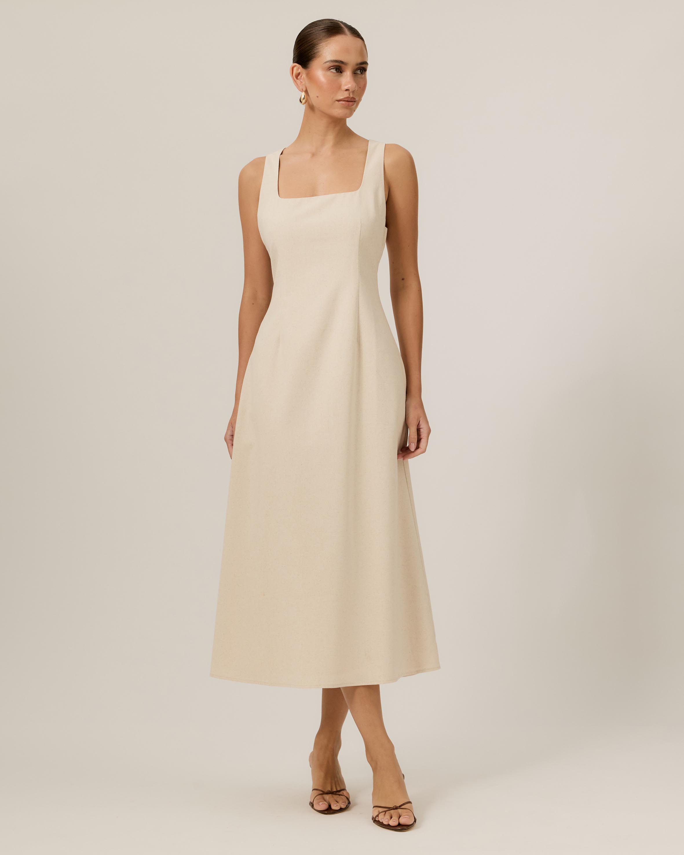 Andy Square Neck Midi Dress