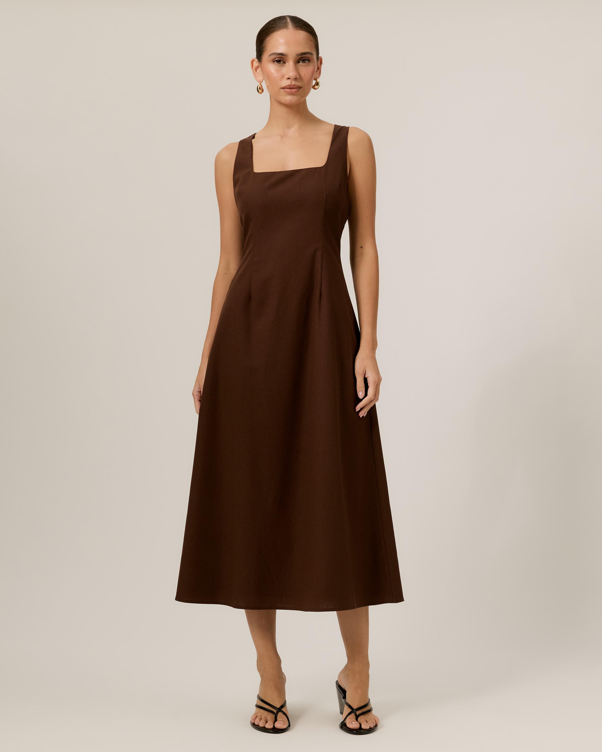 Andy Square Neck Midi Dress