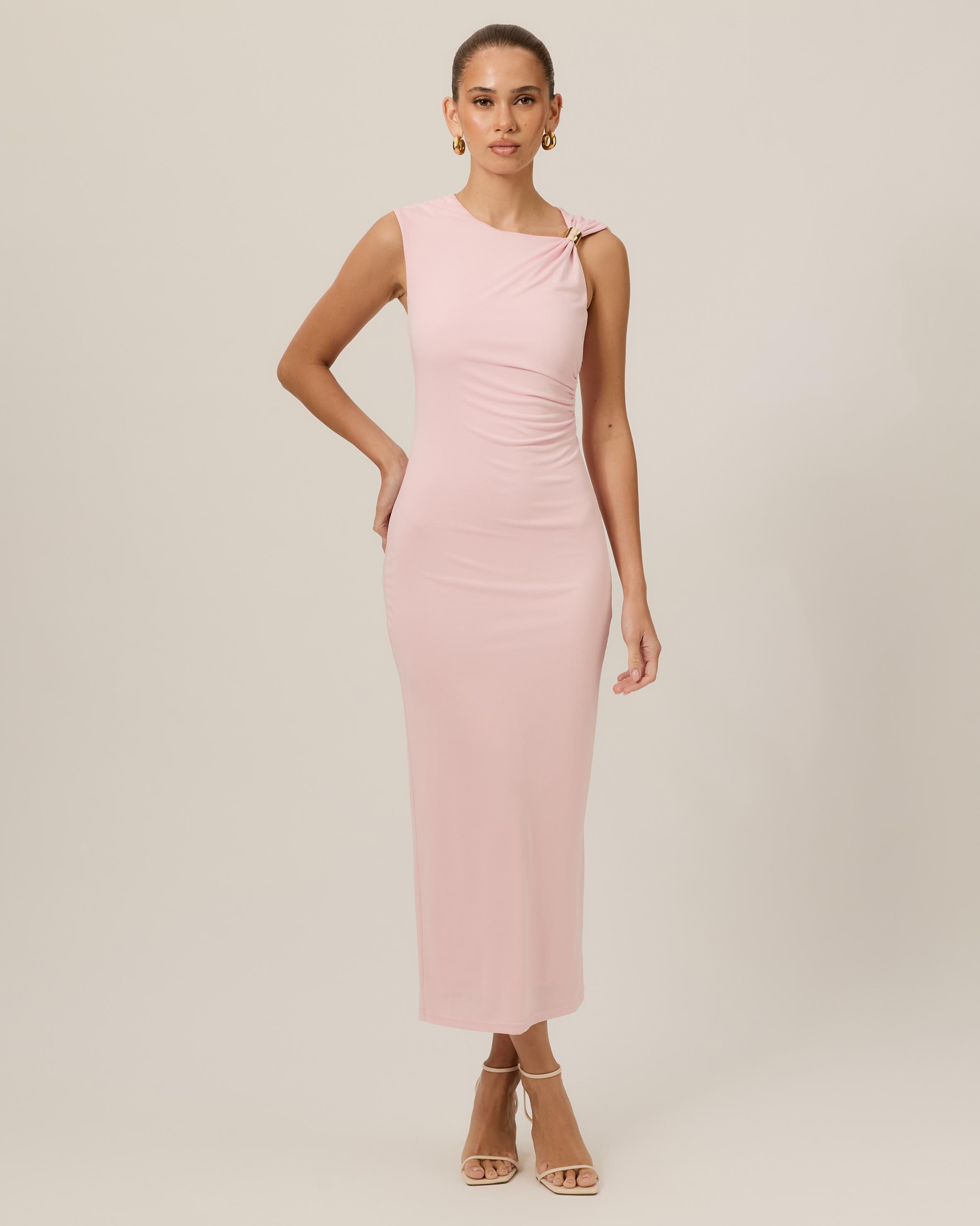 Margot Ruched Midi Dress