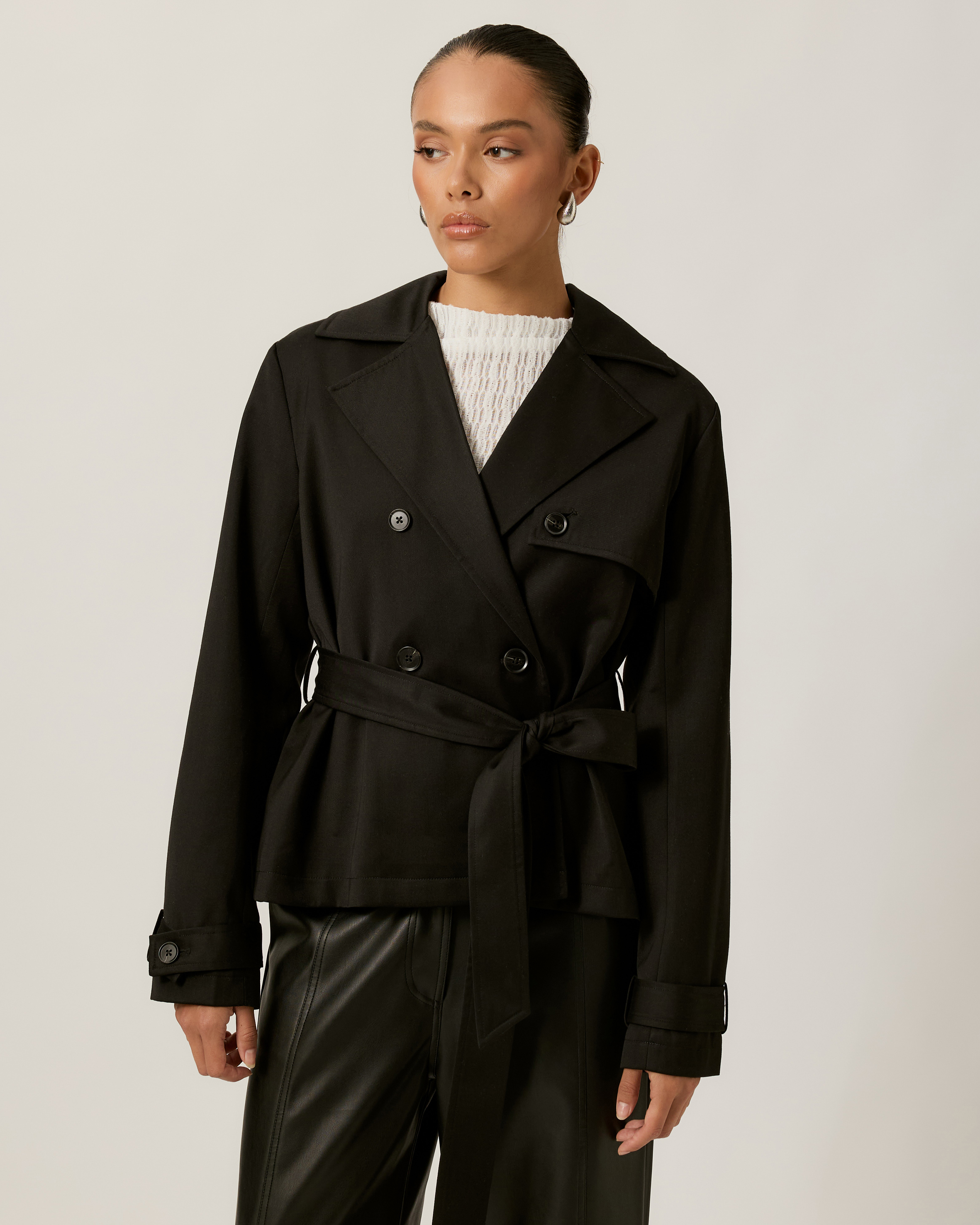 Alex Cropped Trench Coat