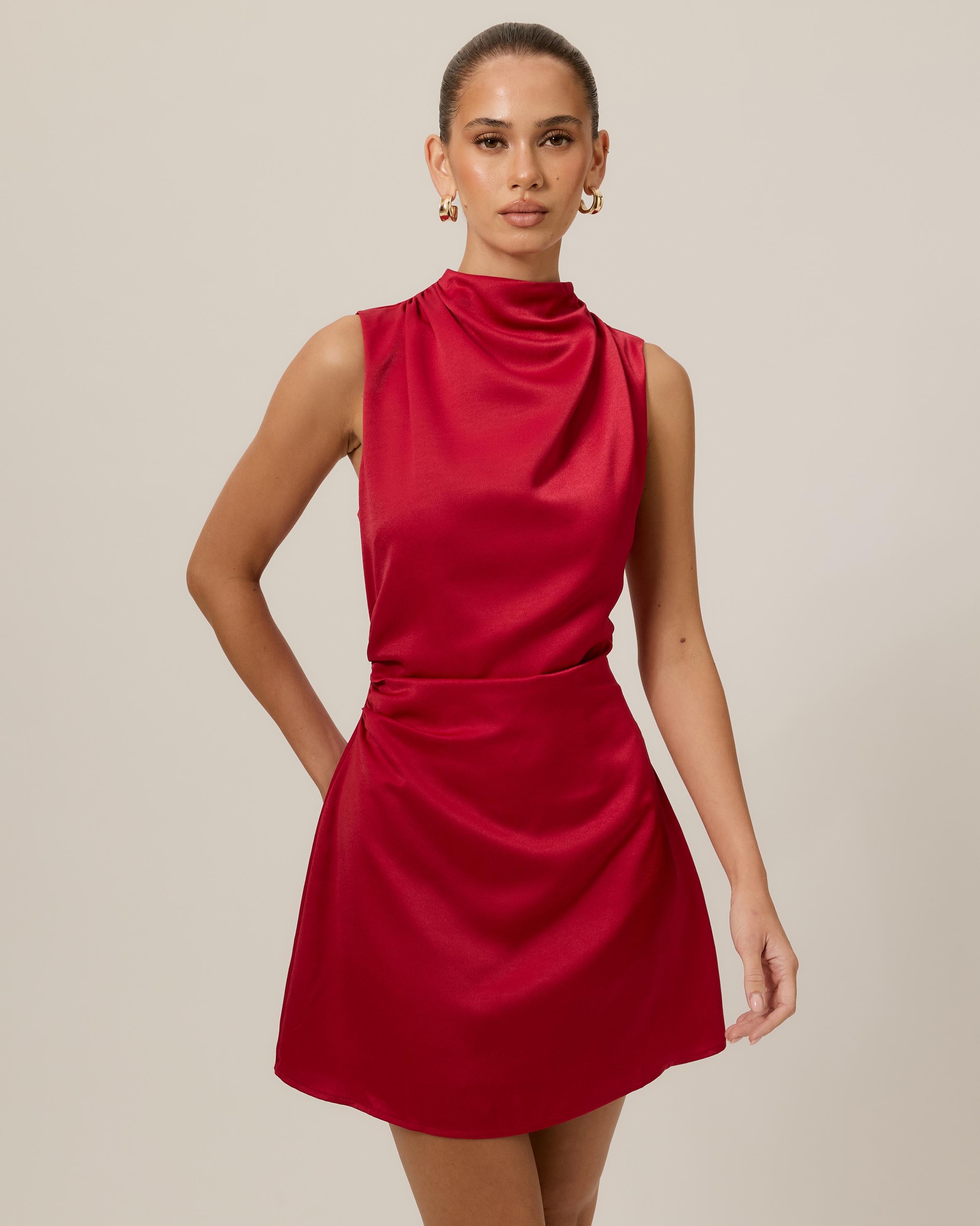 Cowl Neck Mini Dress