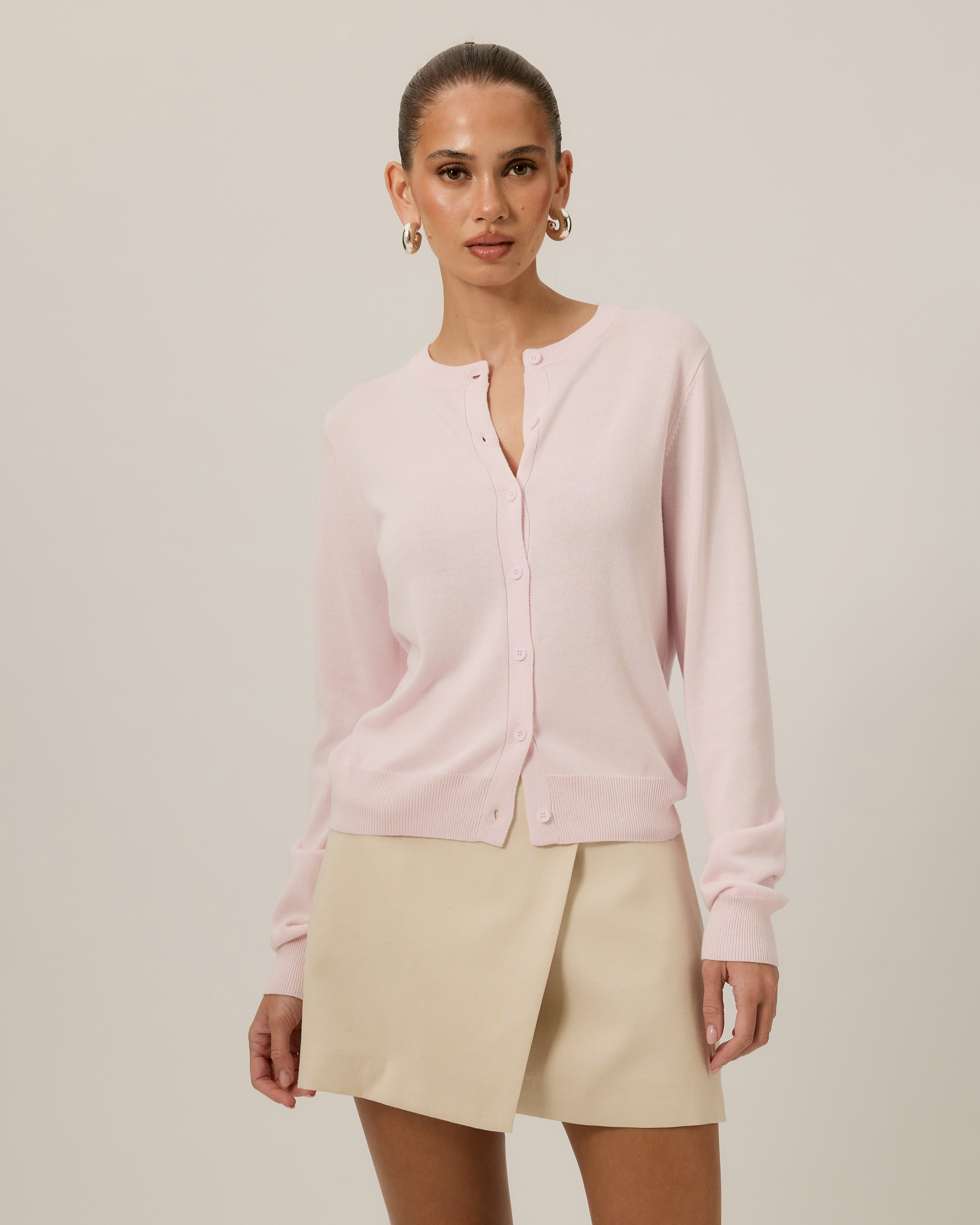 Simone Cotton Blend Knit Cardigan