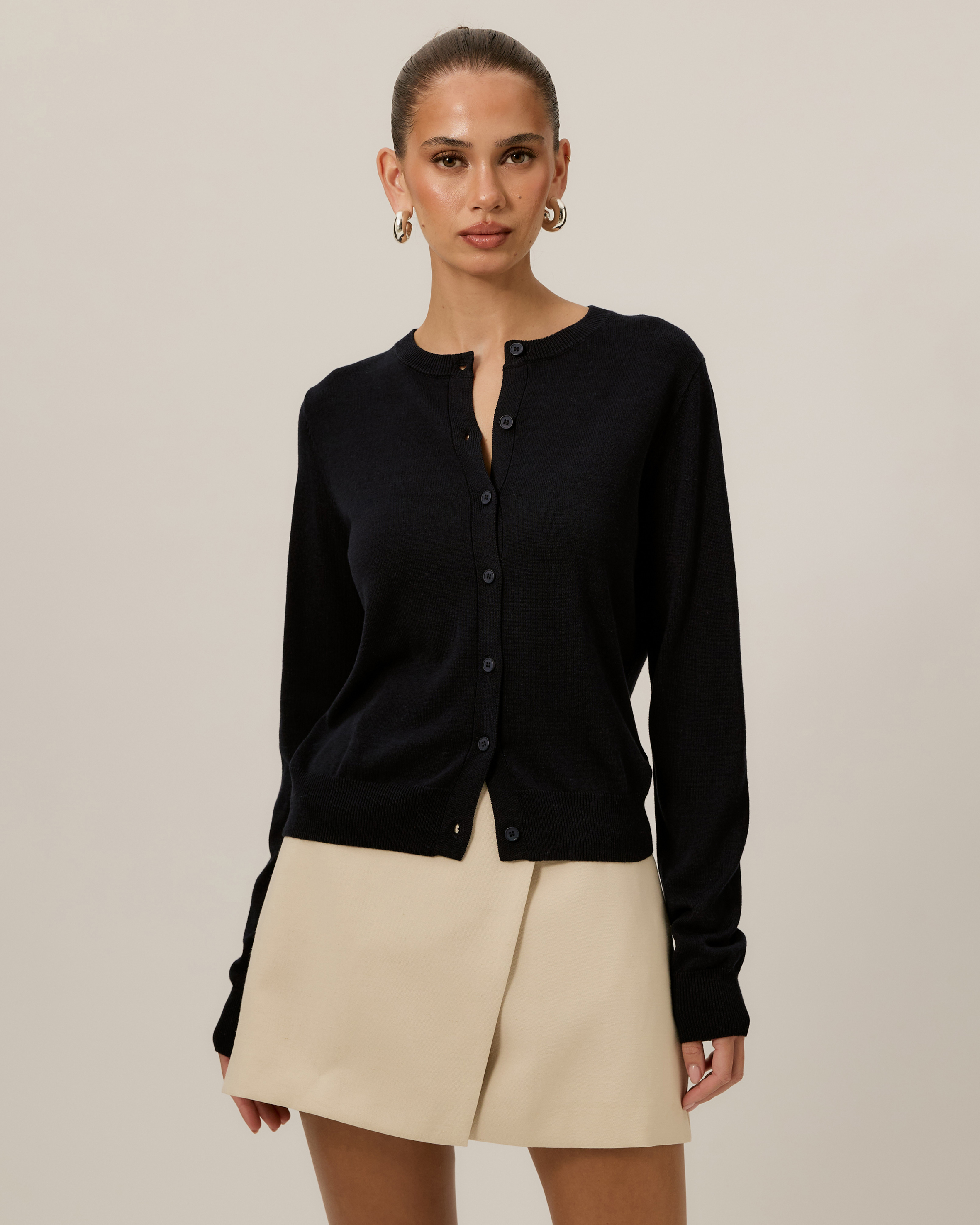 Simone Cotton Blend Knit Cardigan