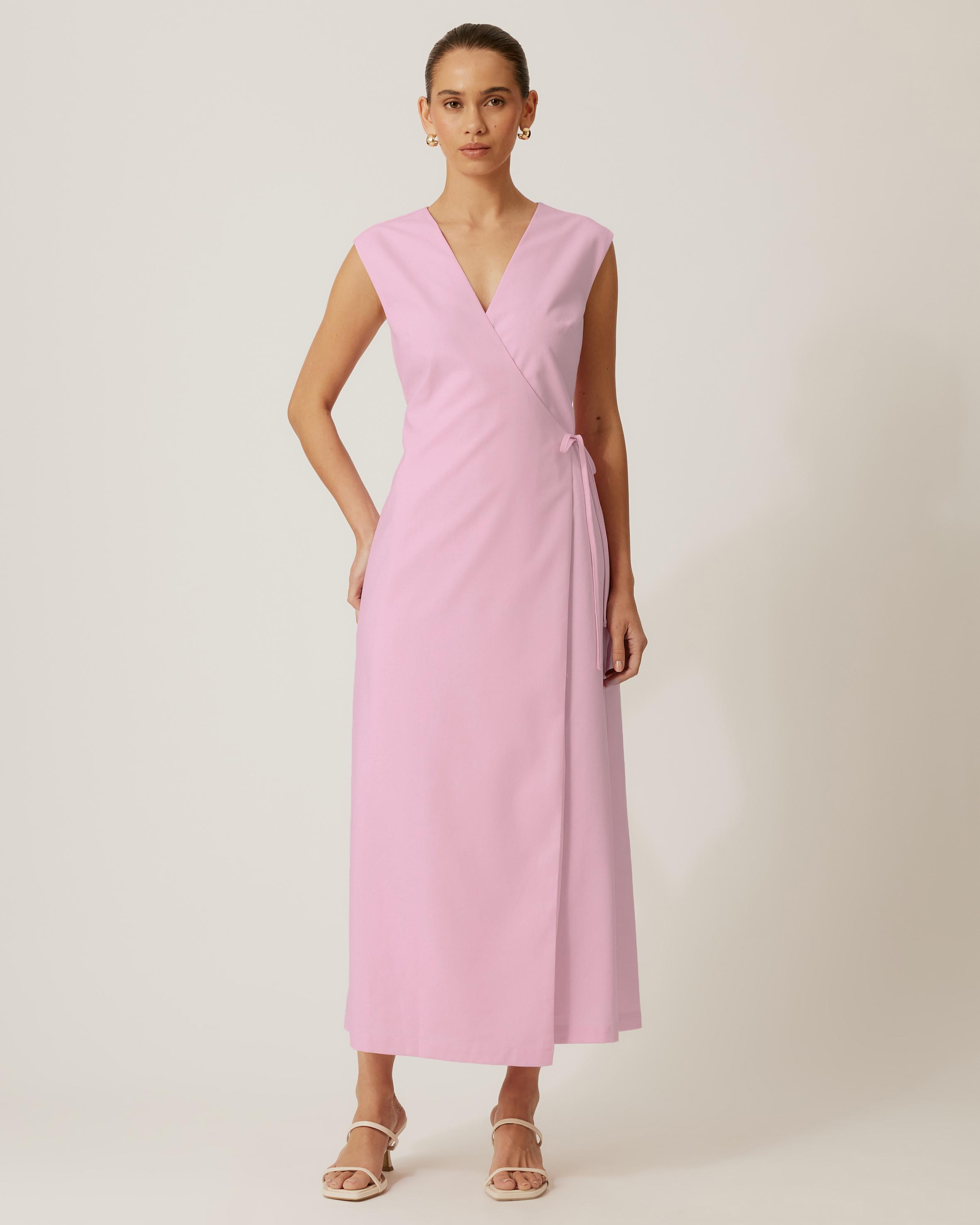 Becca Linen Blend Wrap Dress