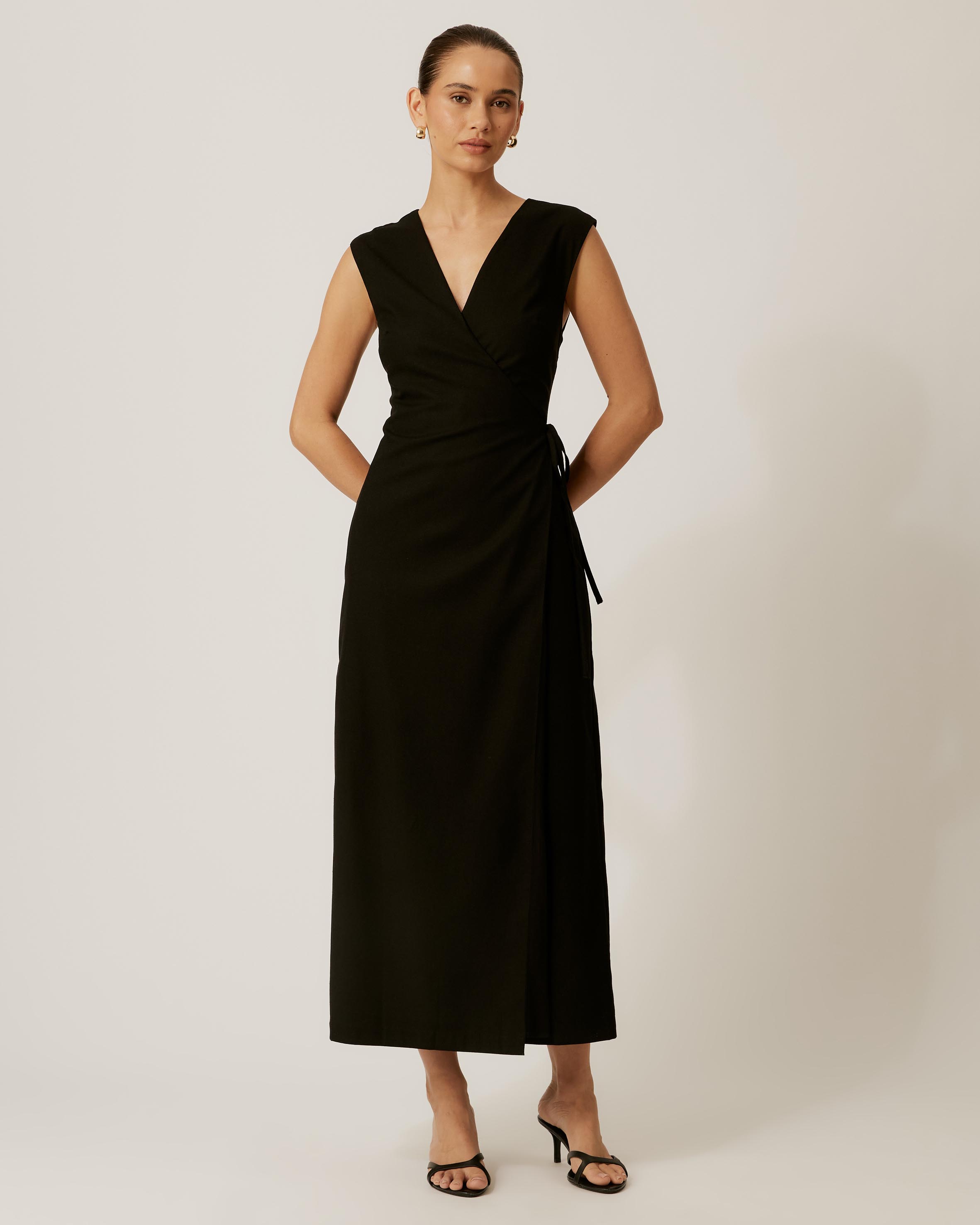 Becca Linen Blend Wrap Dress