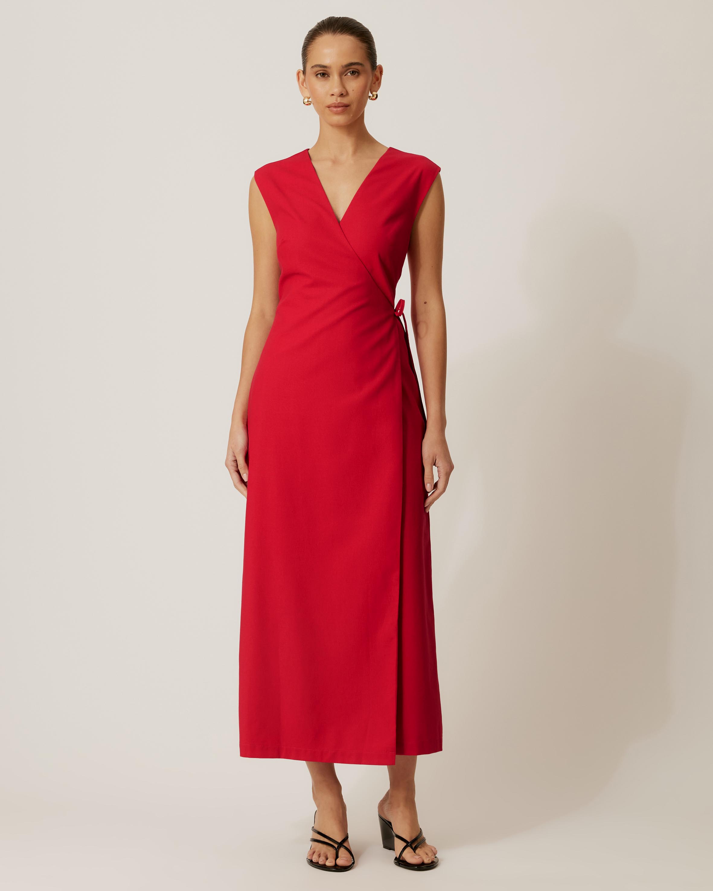 Becca Linen Blend Wrap Dress