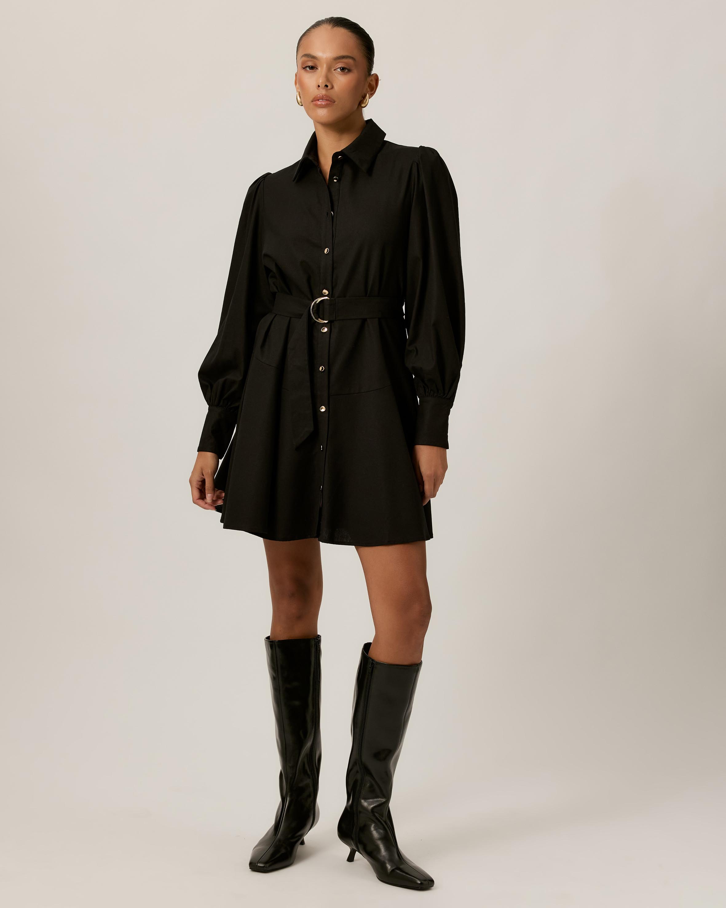 Haven Linen Blend Mini Dress