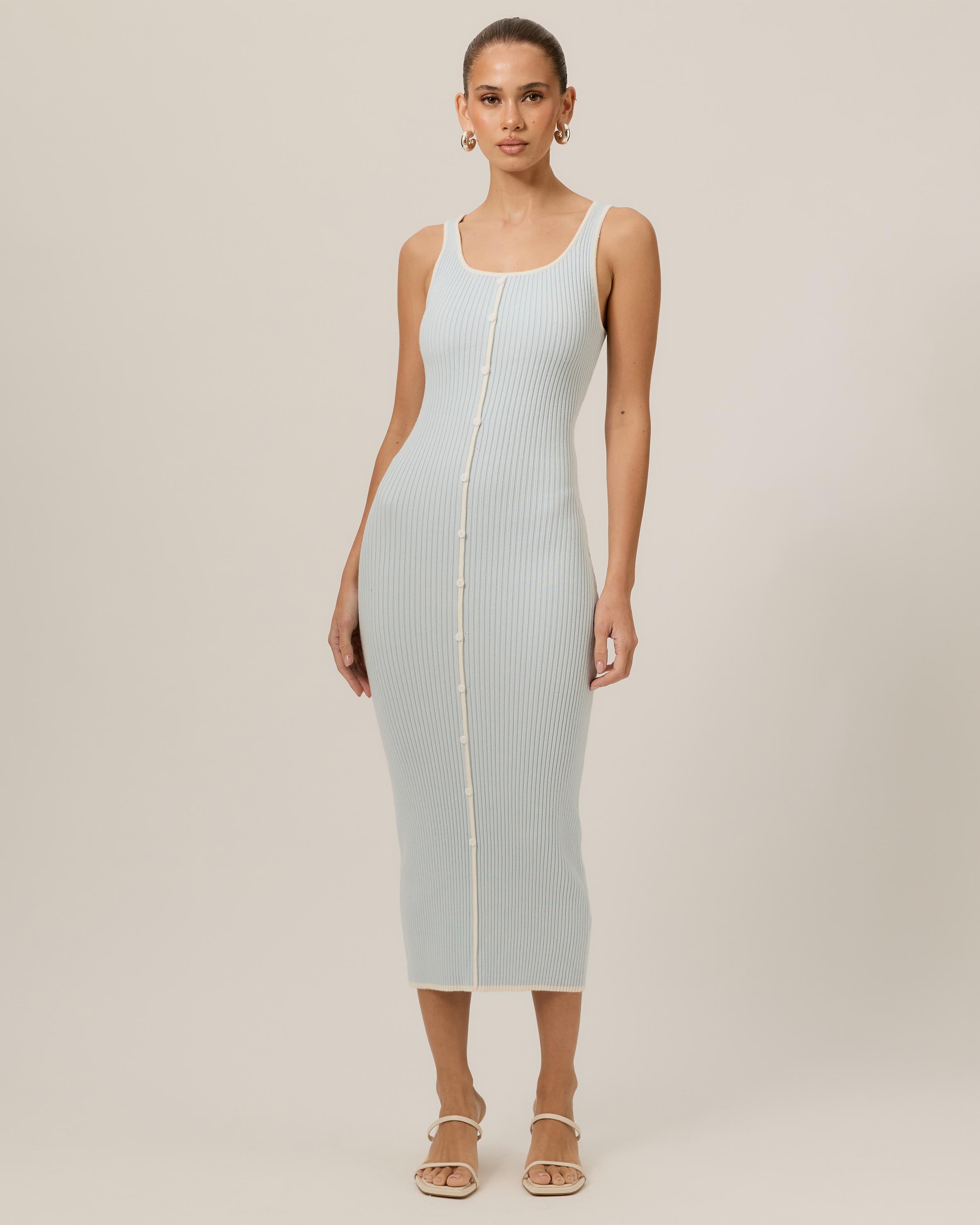 Lori Contrast Ribbed Knit Dress