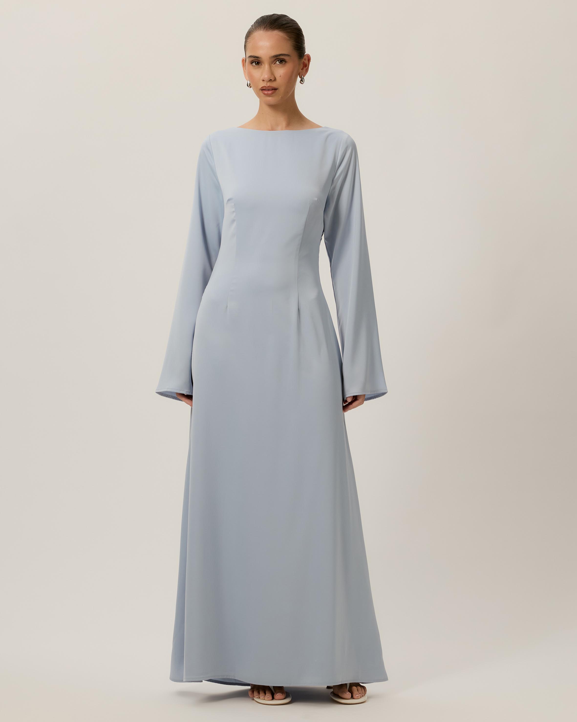 Bec Long Sleeve Satin Maxi Dress