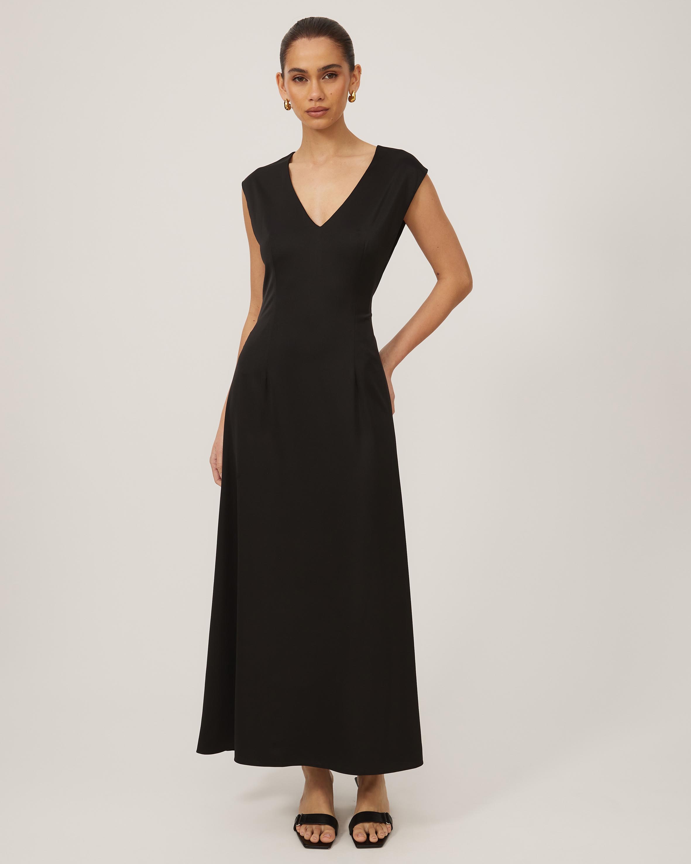 V-Neck Midi Dress