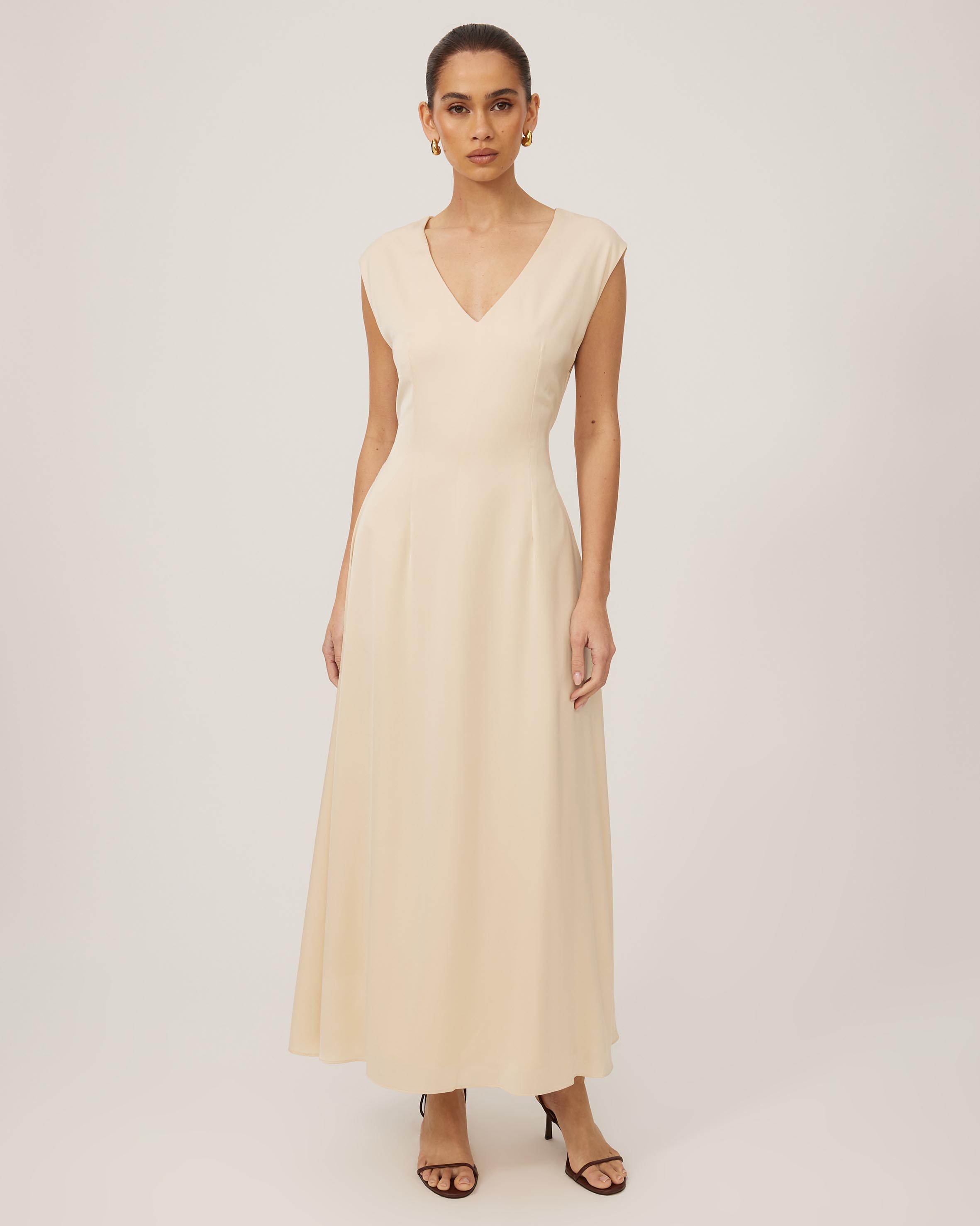 V-Neck Midi Dress