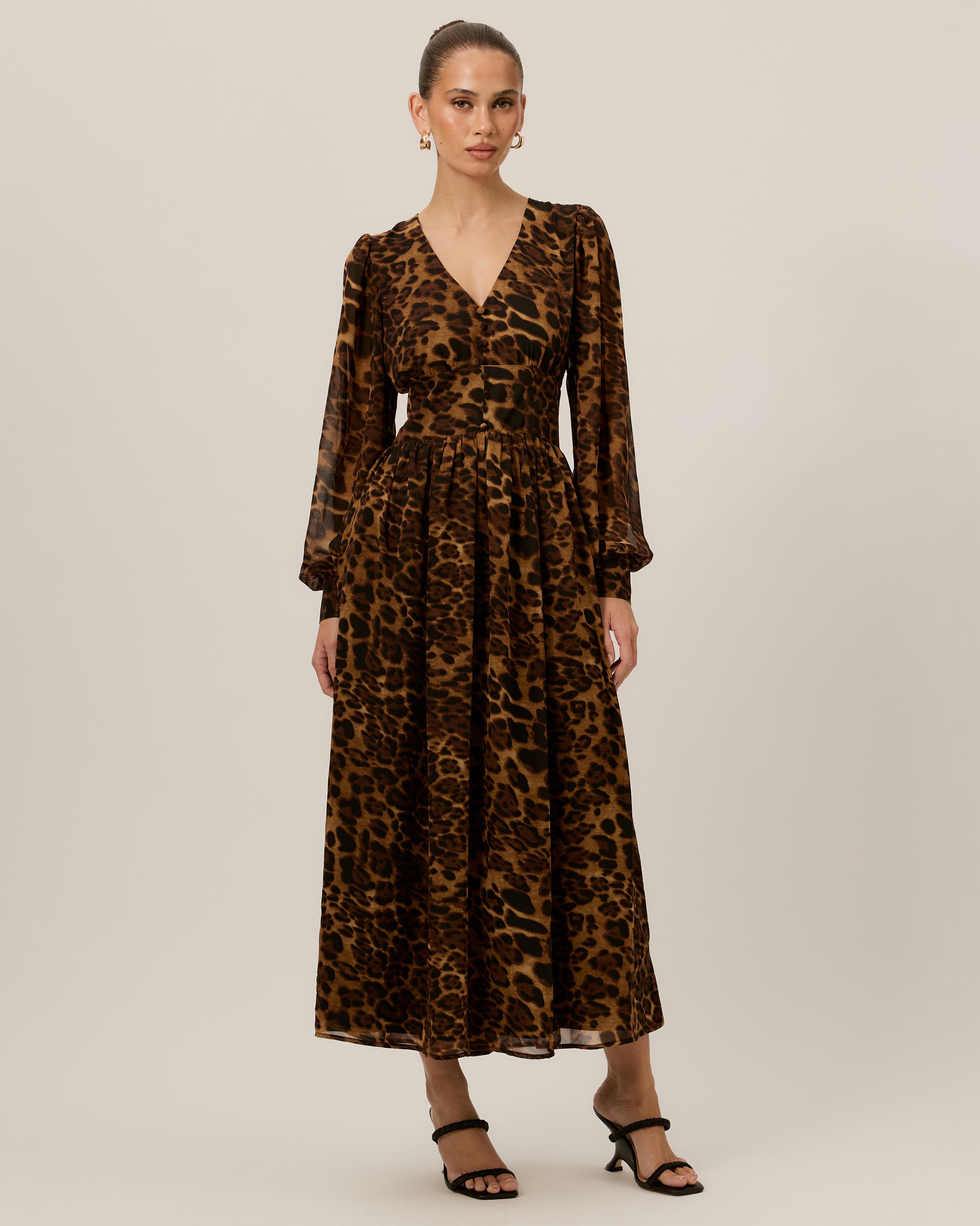 Kaia Printed Midi Dress
