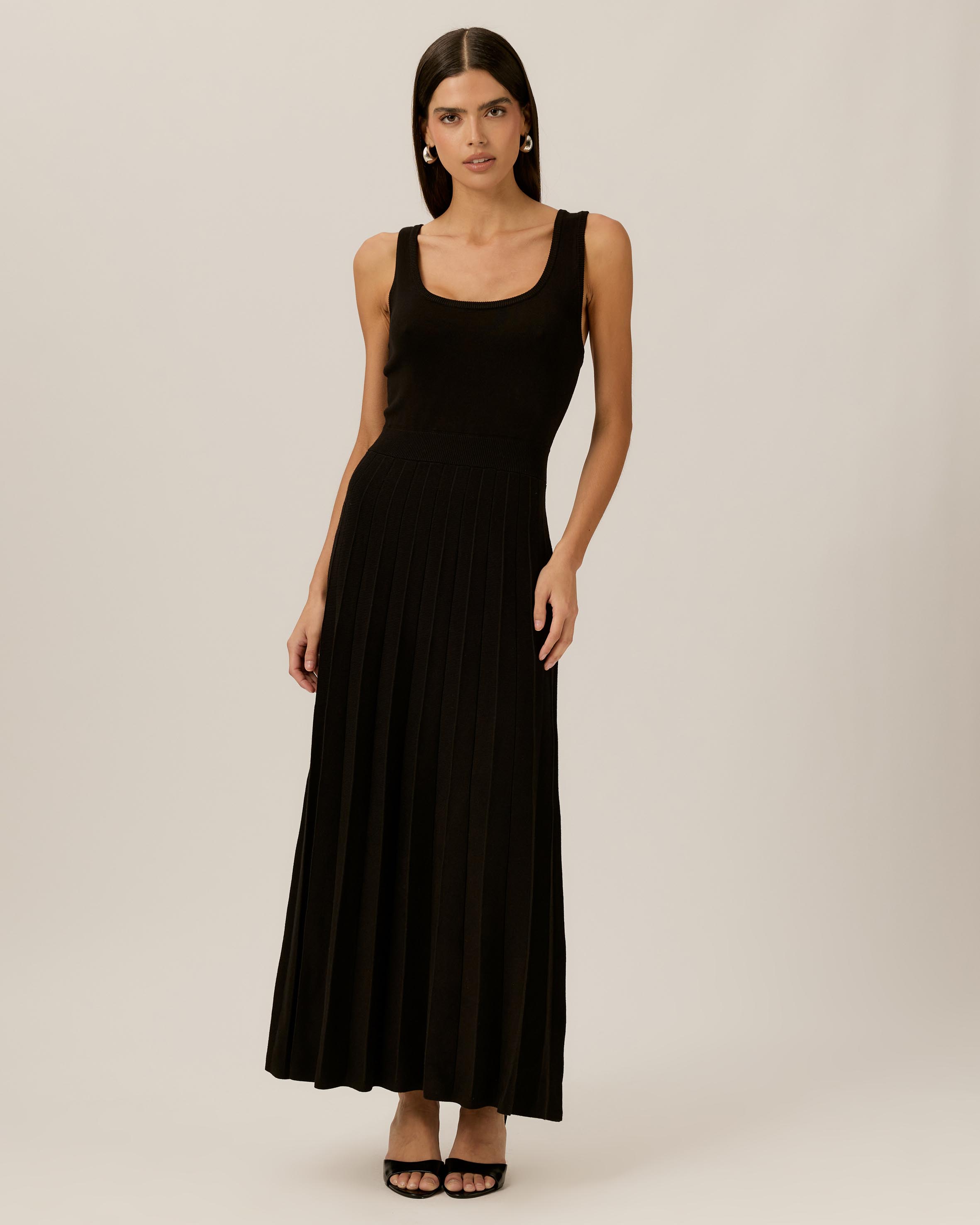 Morgan Pleated Knit Dress