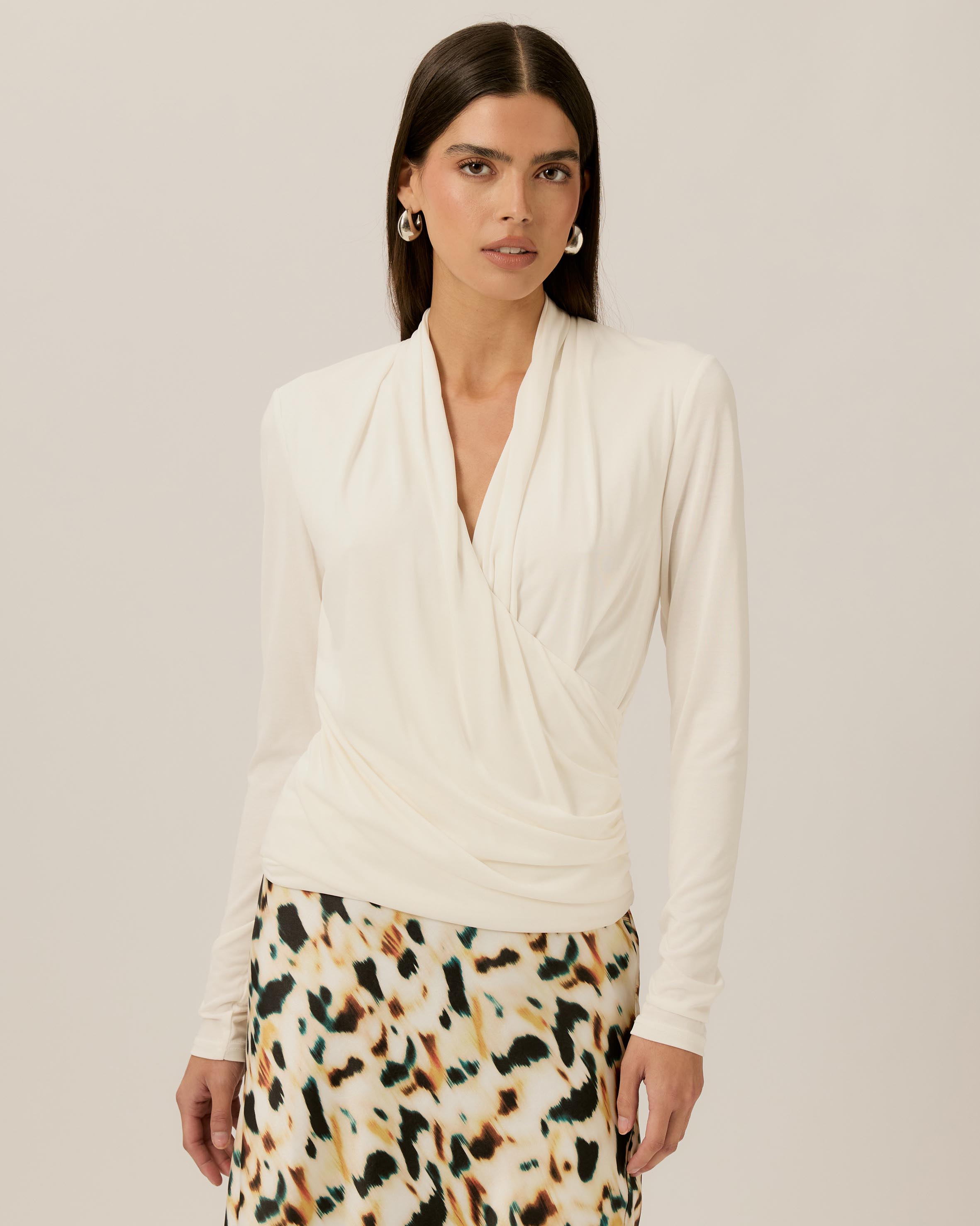 Poppy Draped Jersey Top