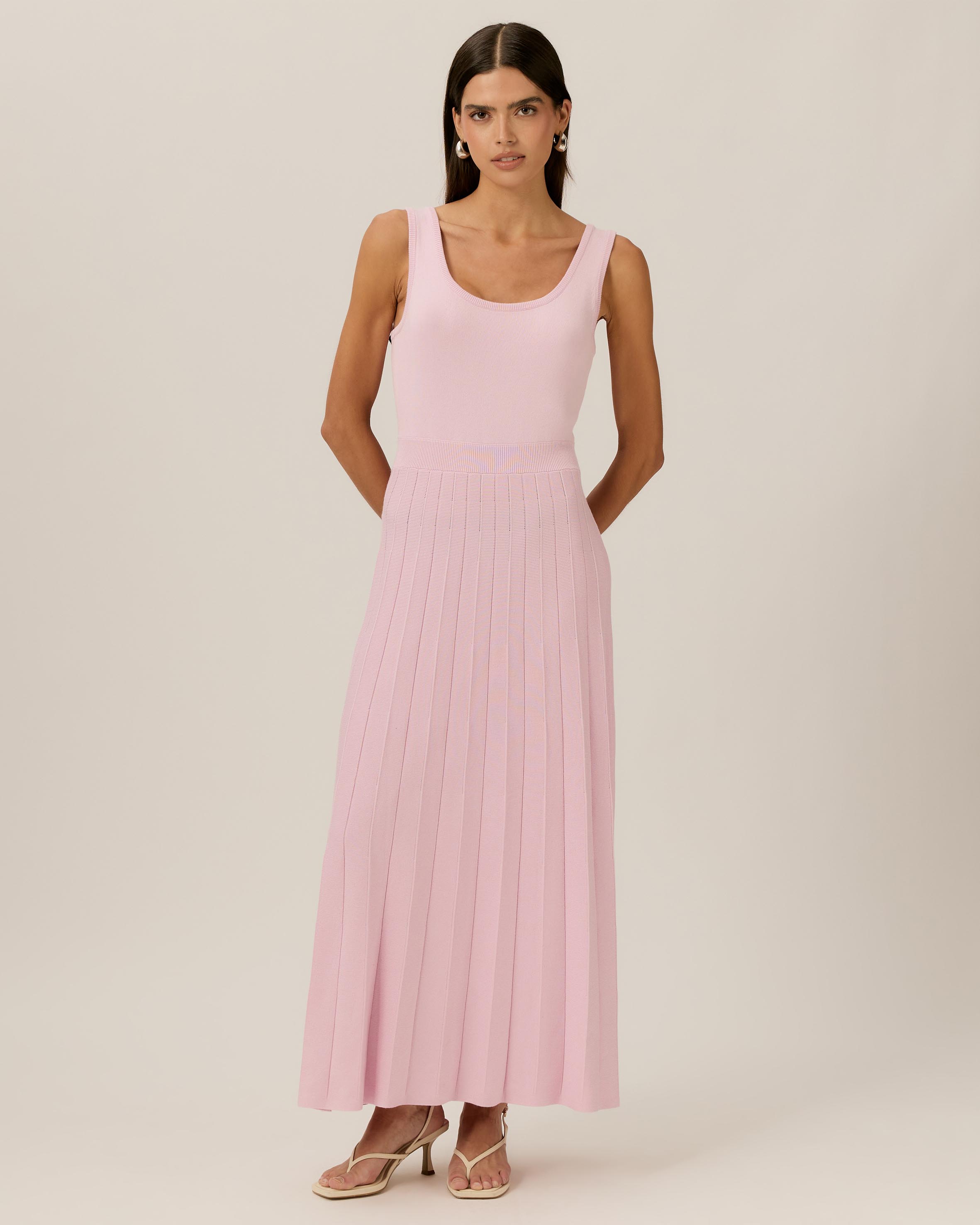 Morgan Pleated Knit Dress