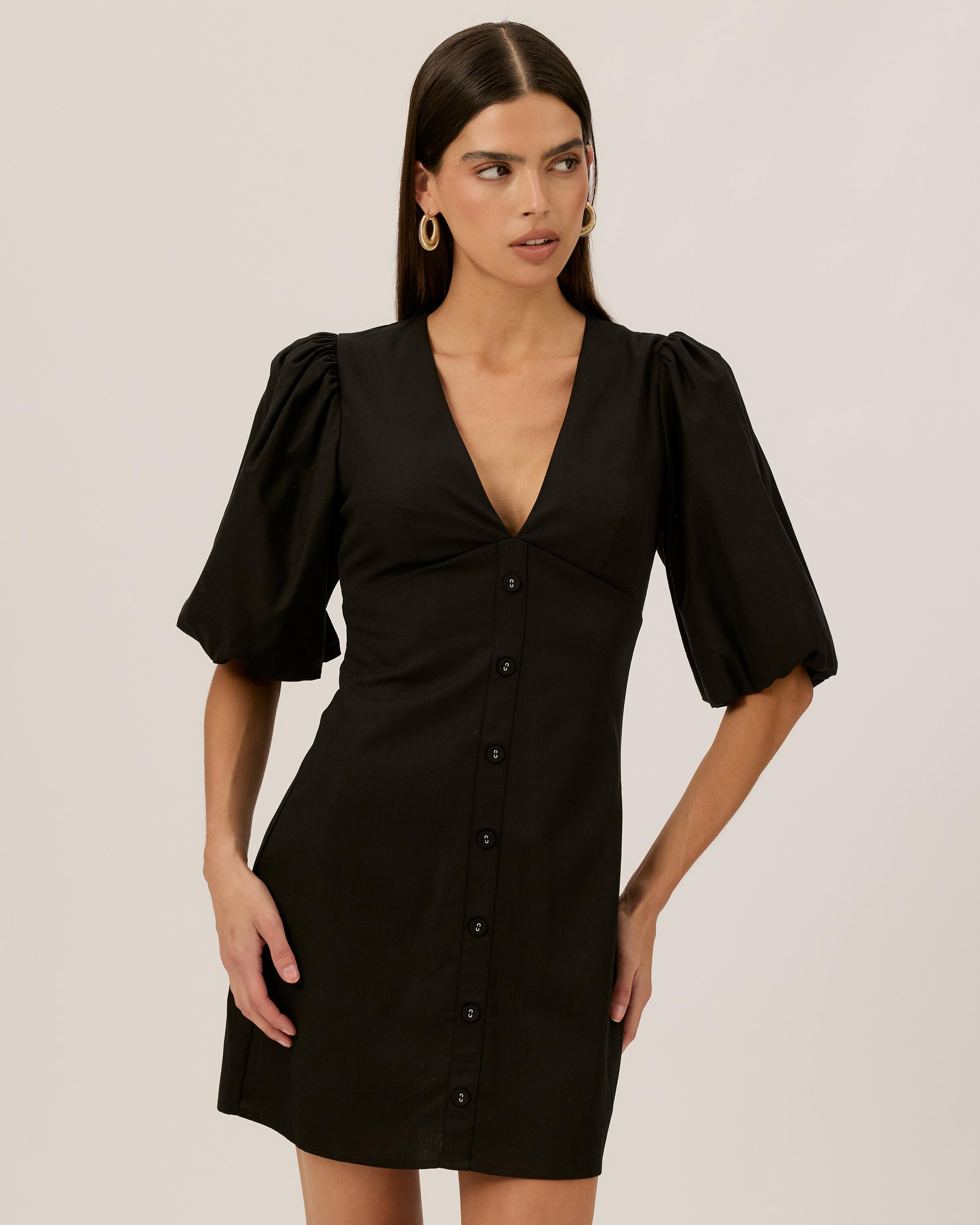 Saphira V Neck Mini Dress