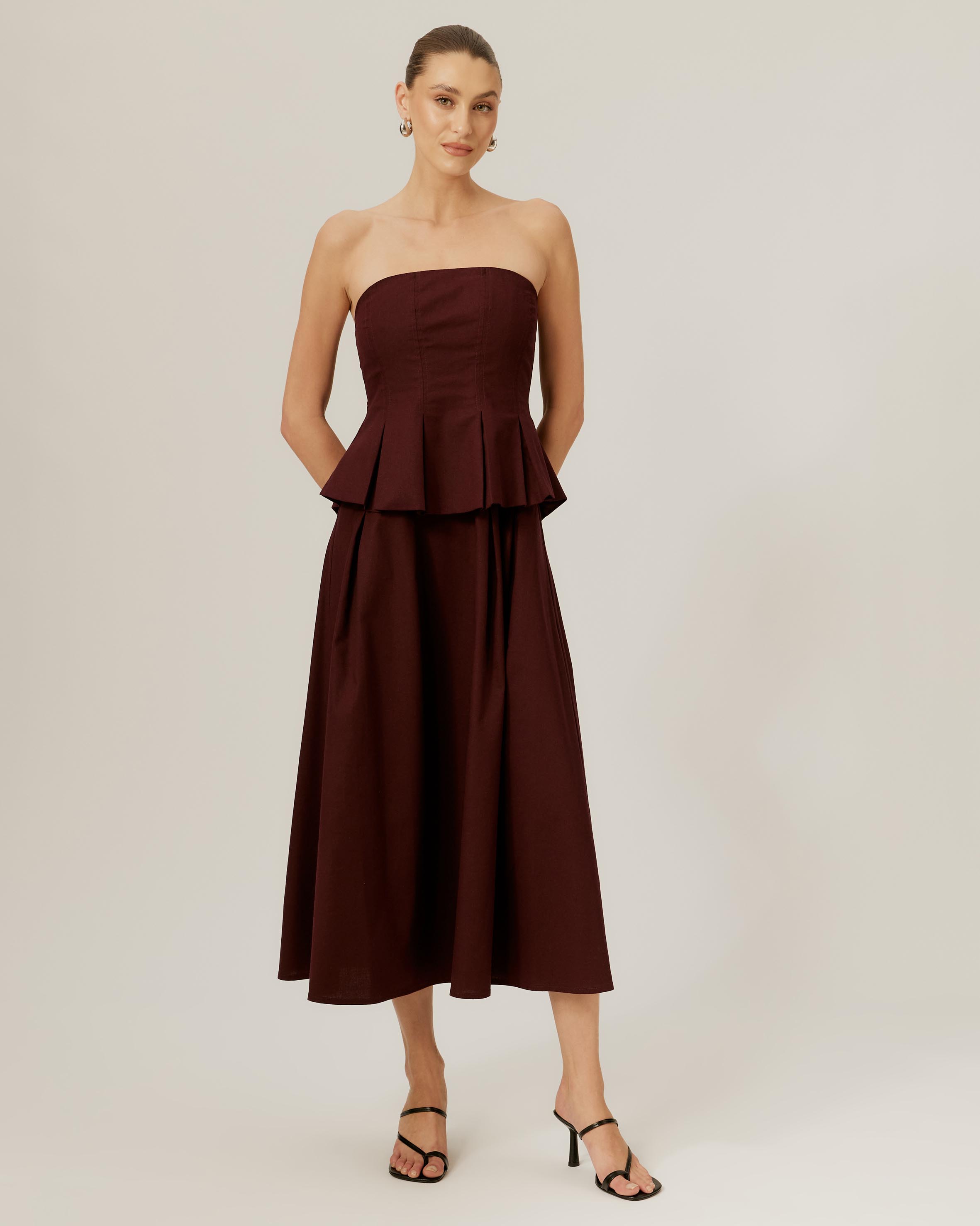 Prue Box Pleat Midi Dress