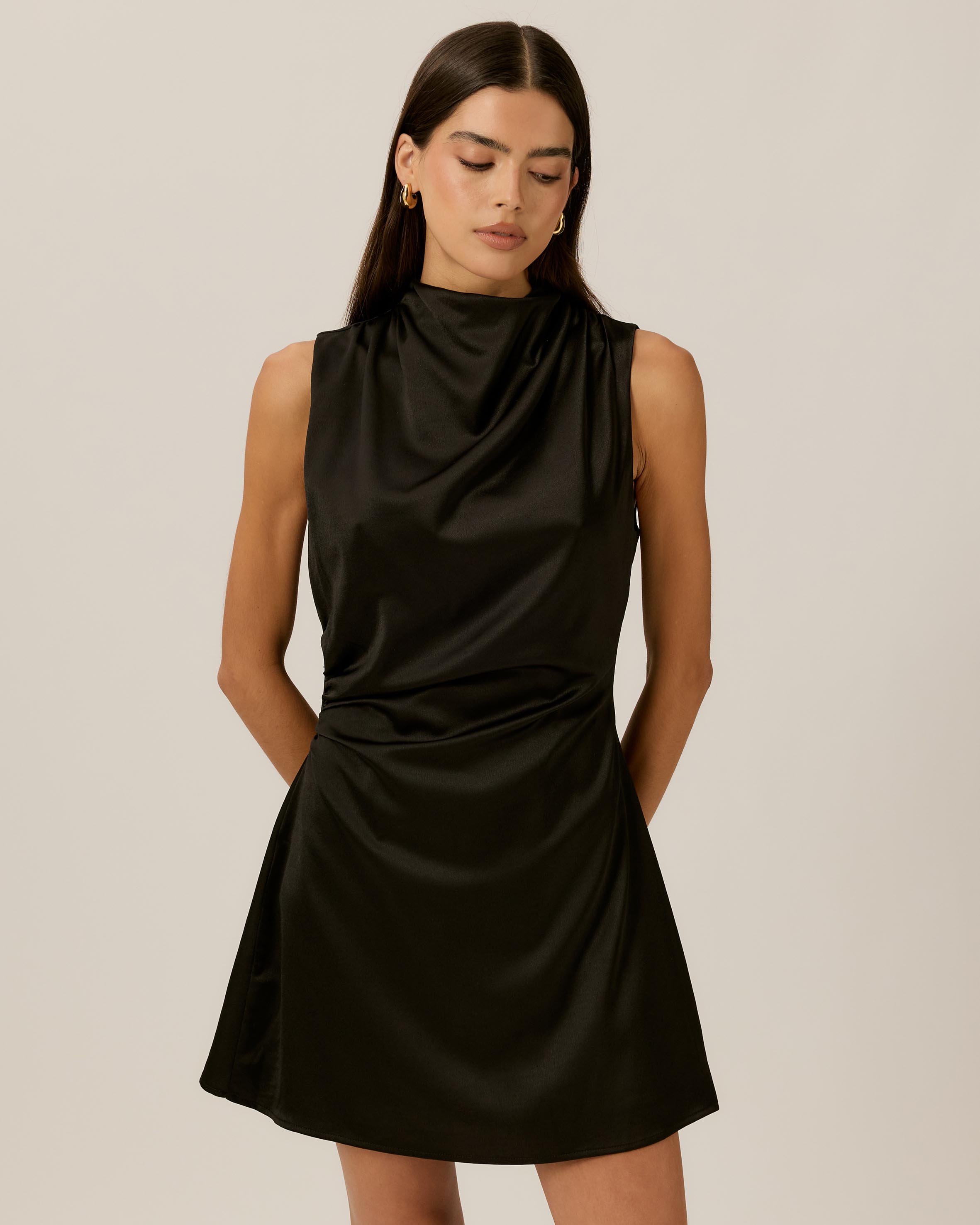 Cowl Neck Mini Dress