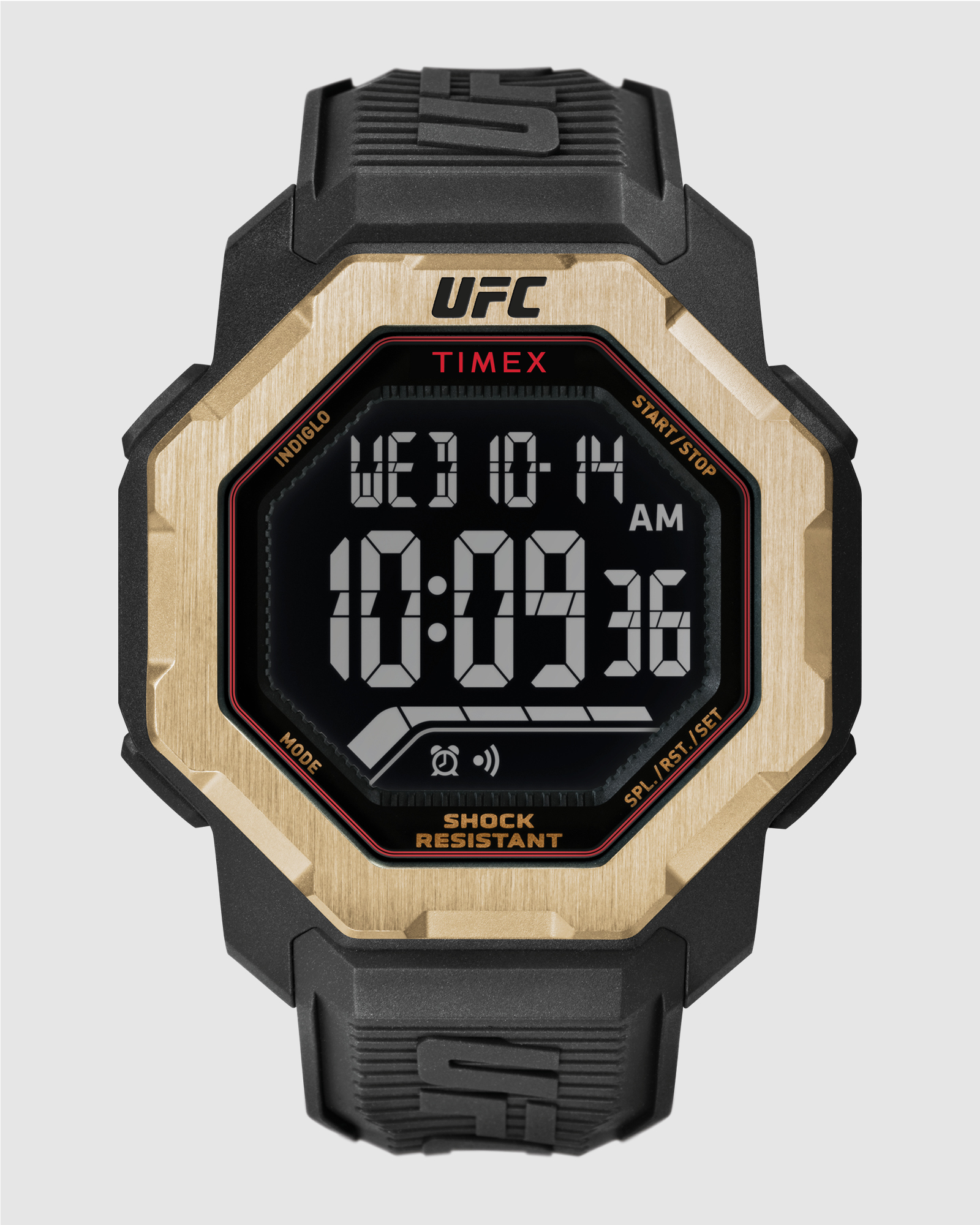 UFC Knockout Black Digital 48 mm Octagonal Dial with Black Strap