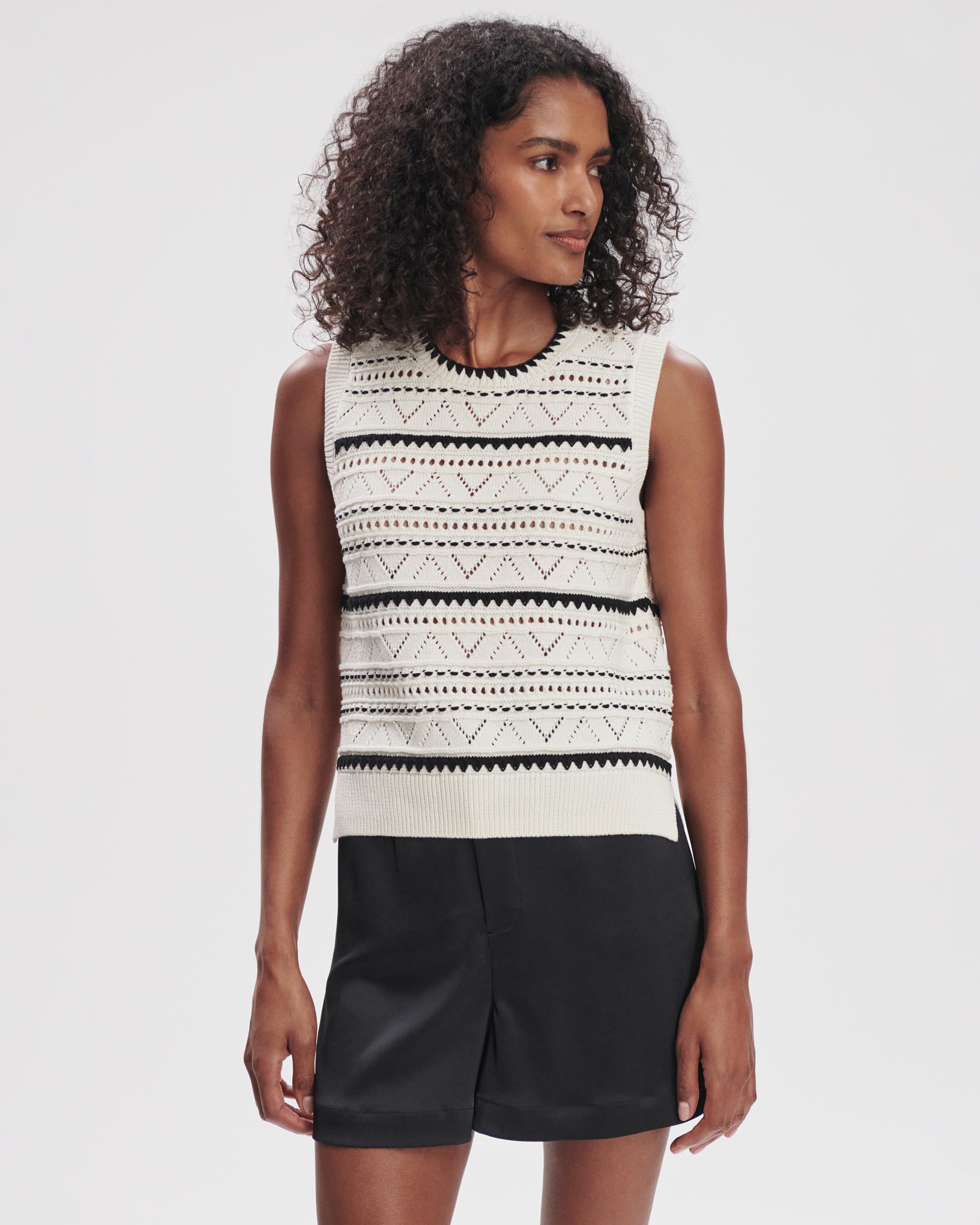 Athena Pointelle Knit Vest