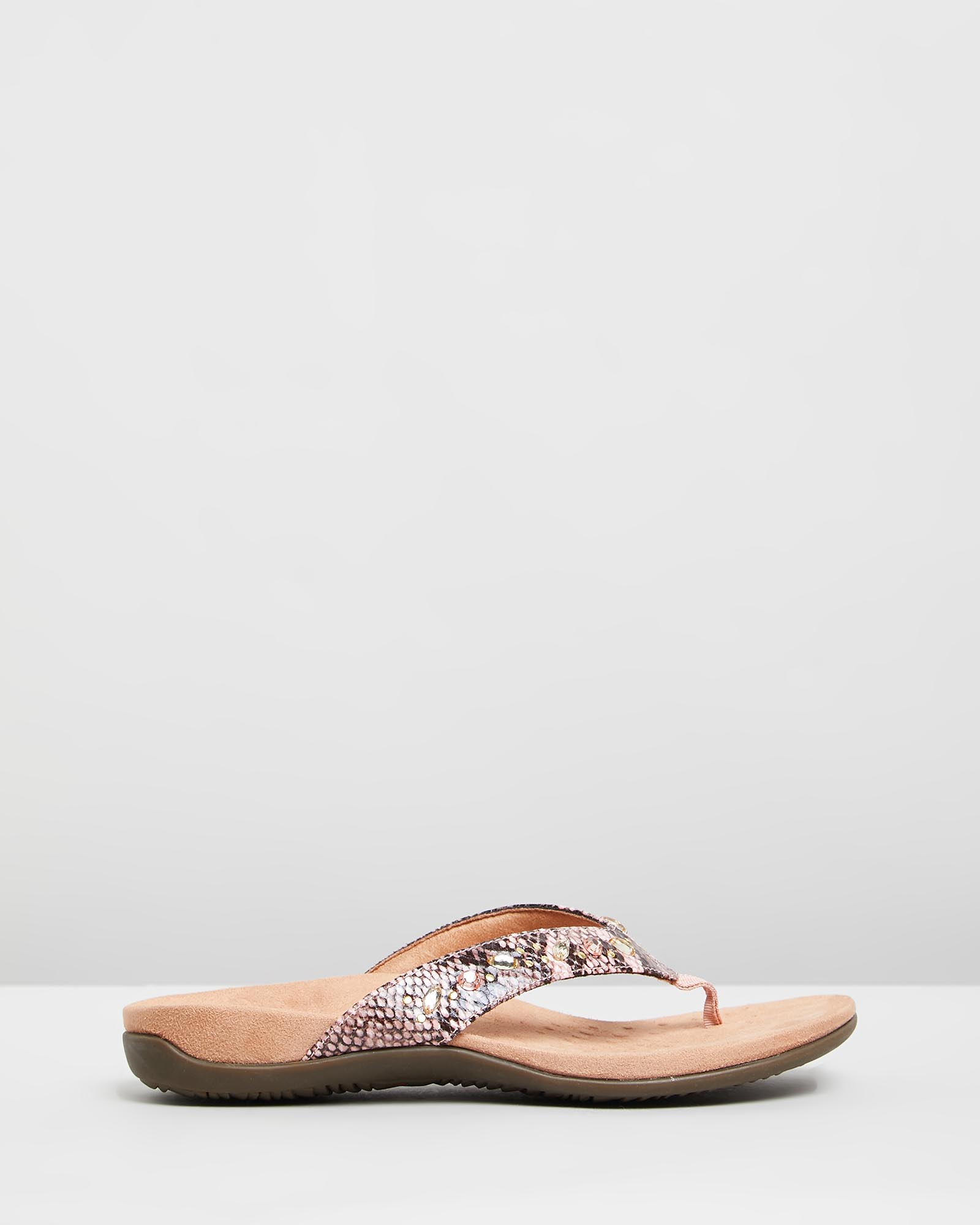 Lucia Toe Post Sandal - Camelia Snake