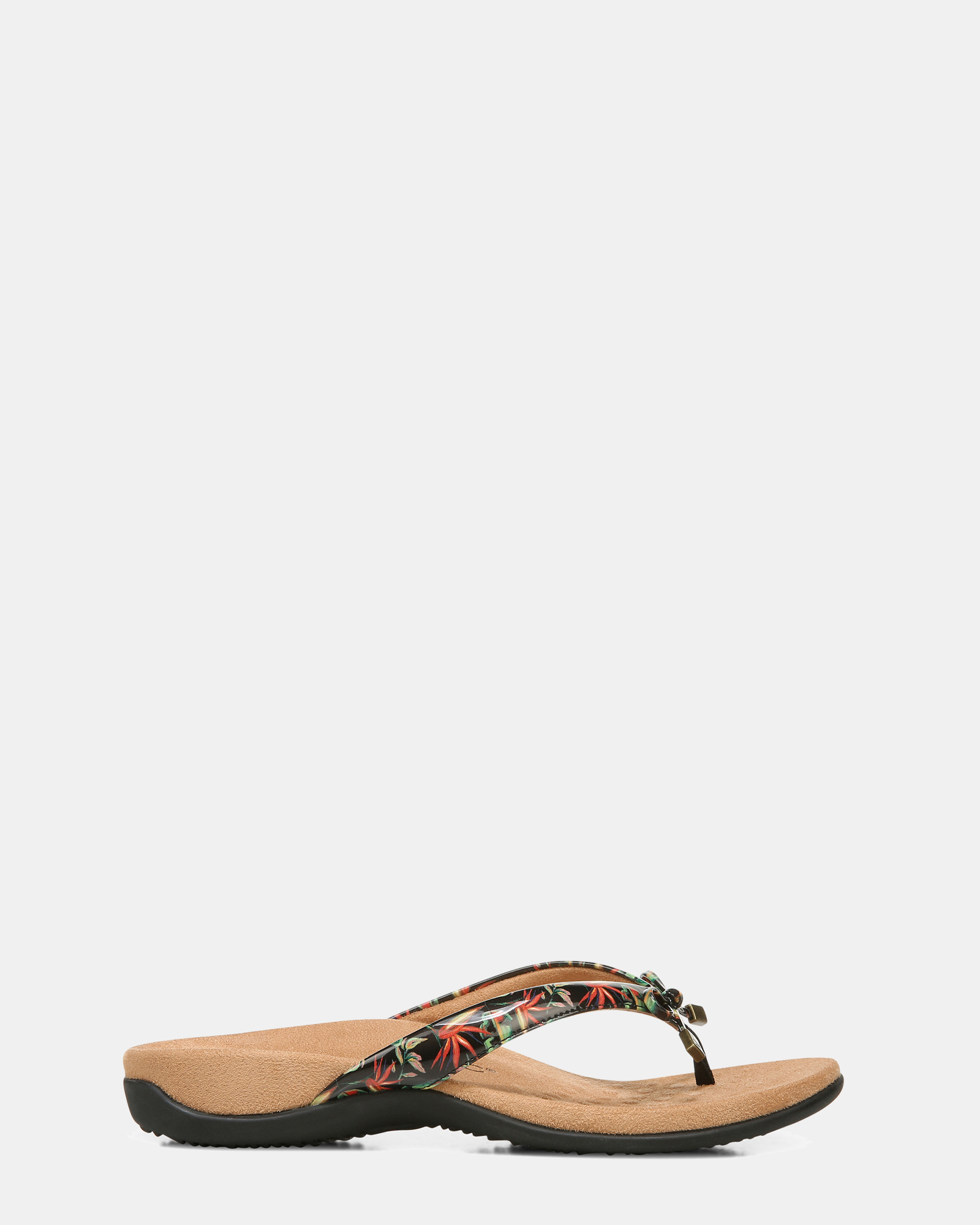 Bella Toe Post Sandal - Black Tropical