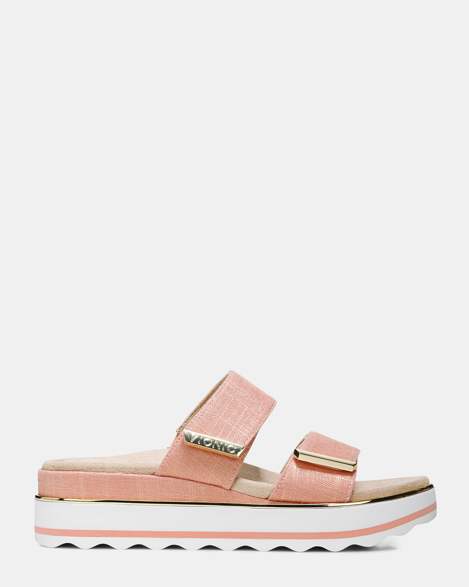 Brandie Flatform Slide - Papaya Linen