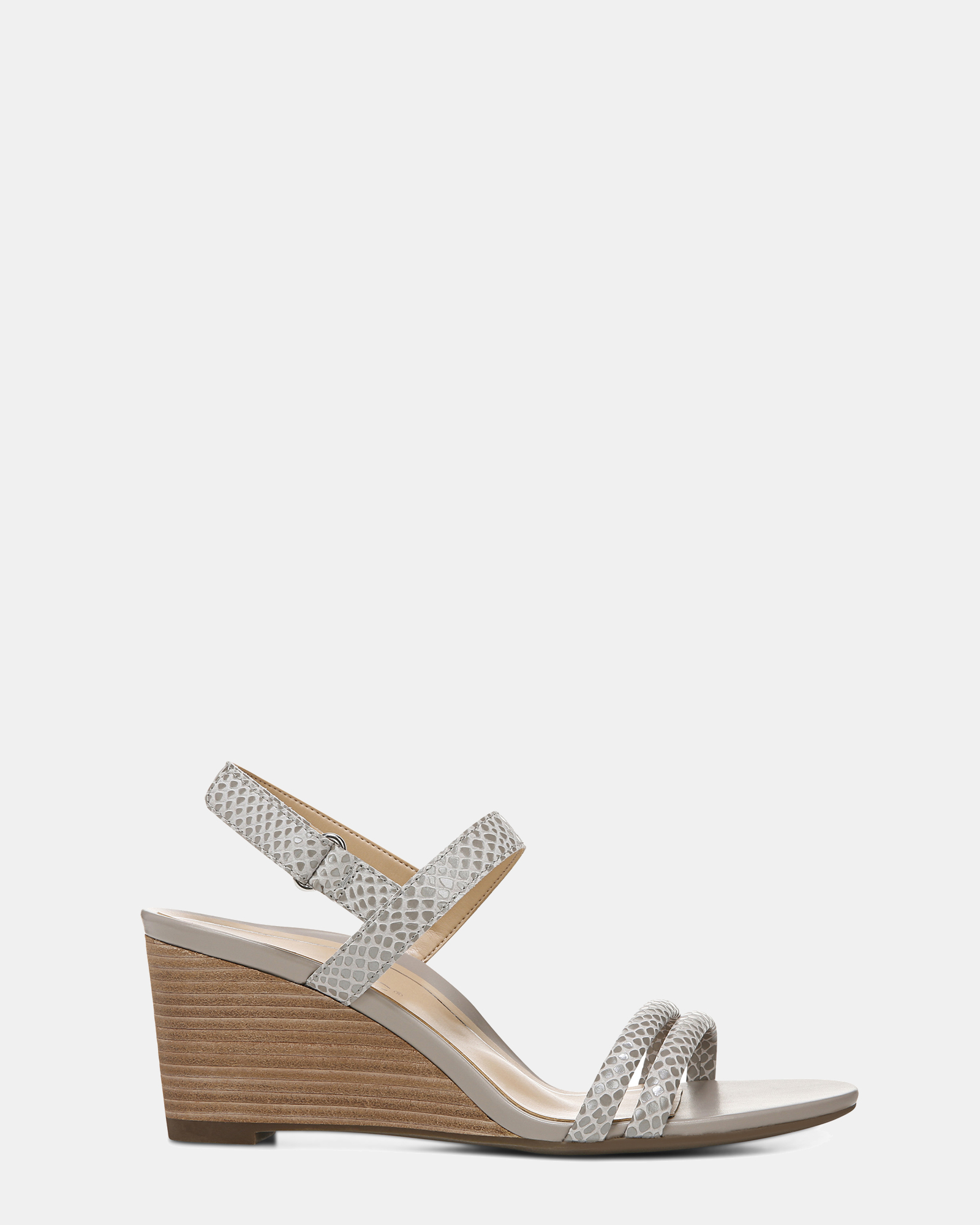 Emmy Wedge Sandal - Aluminium Lizard