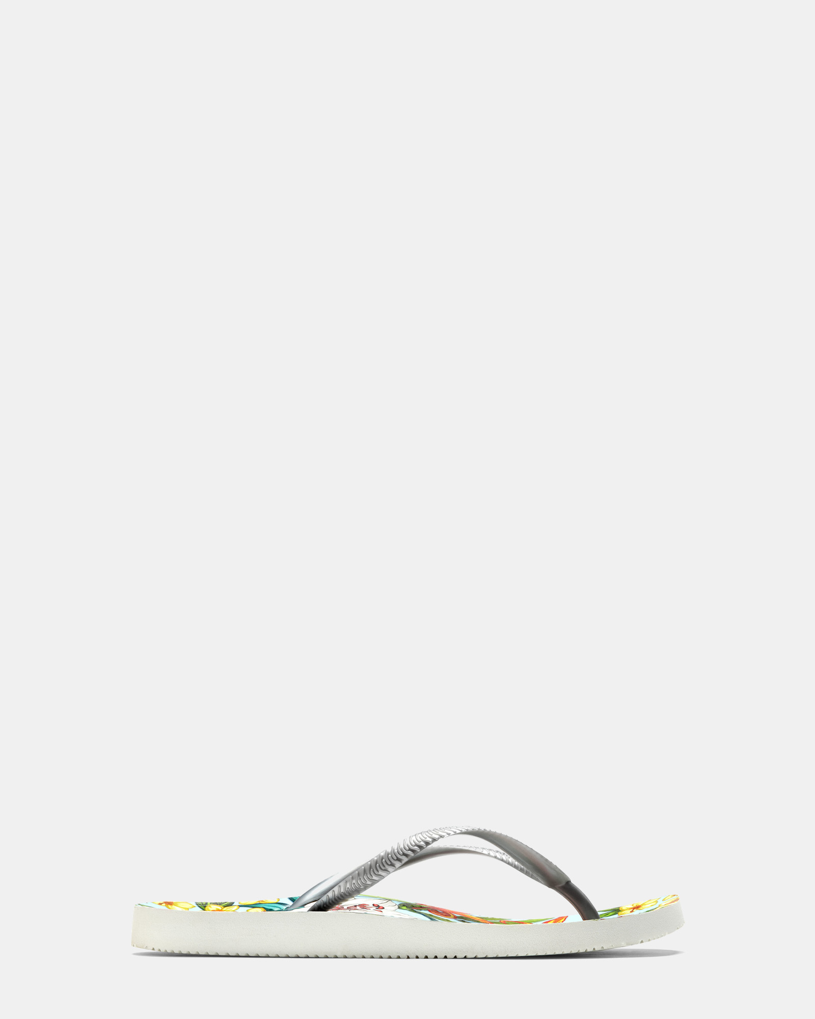 Noosa Print Toe Post Sandal - Light Blue Floral