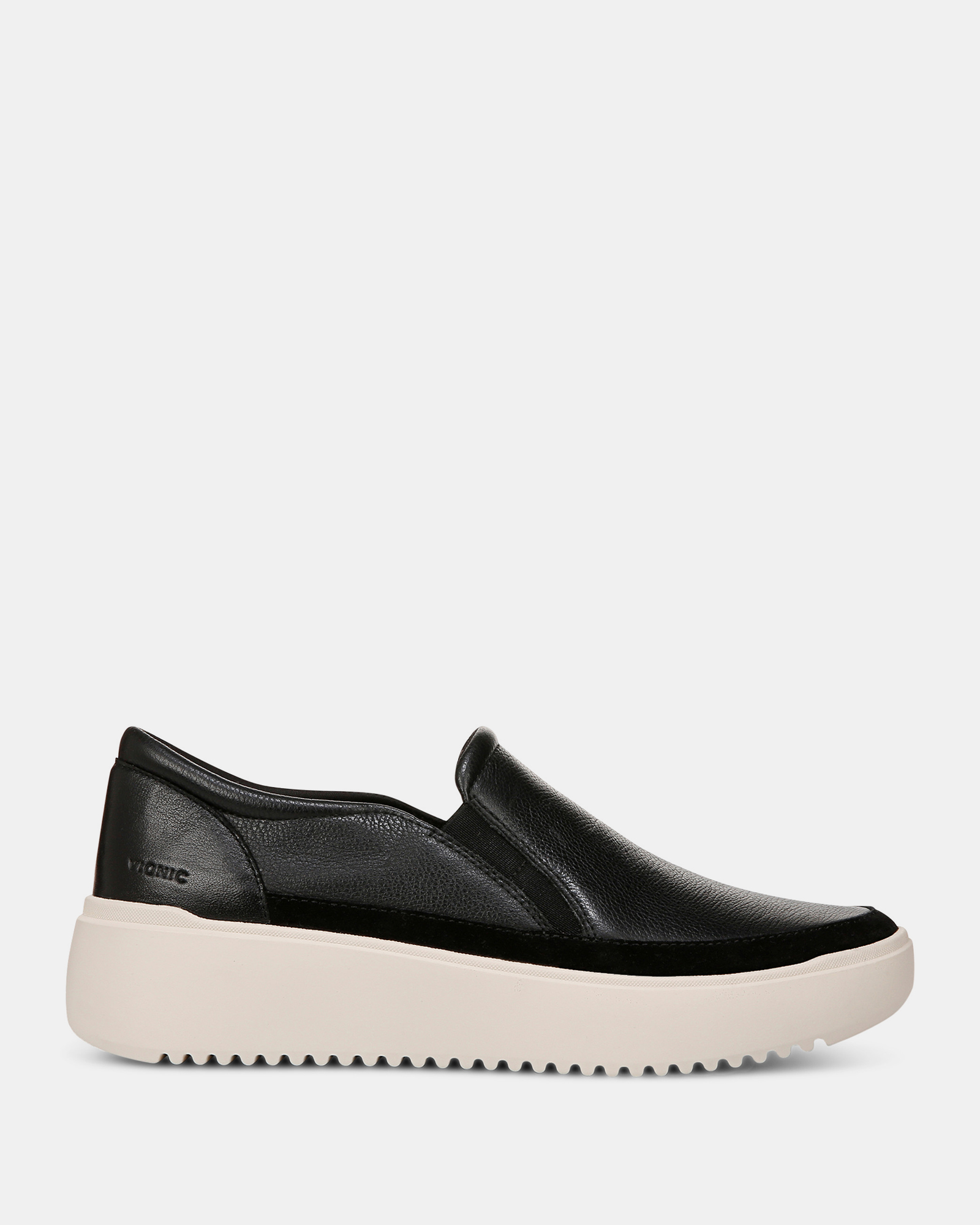 Kearny Platform Slip-On Casual Sneaker - Black Leather