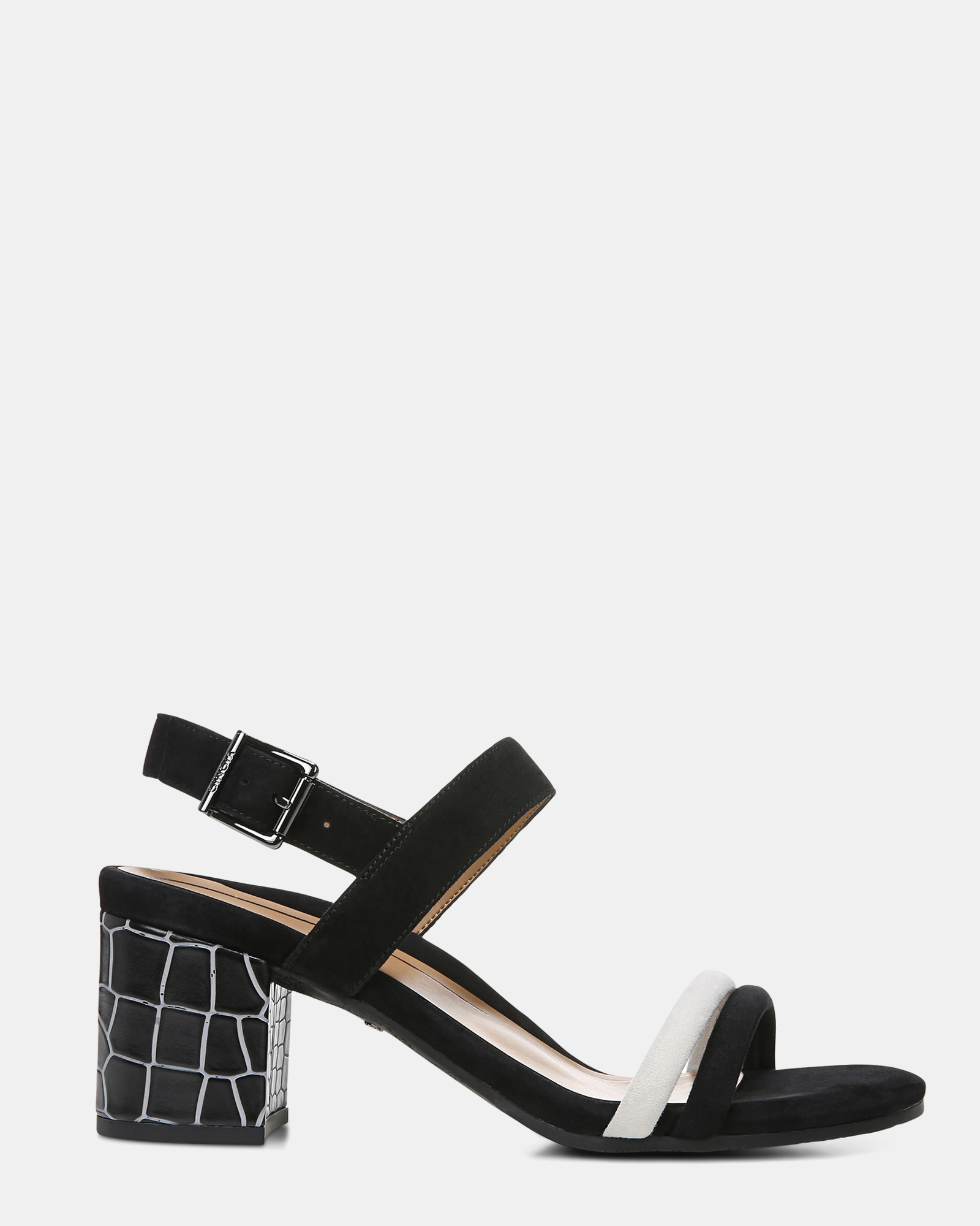 Paula Block Heel - Black/White