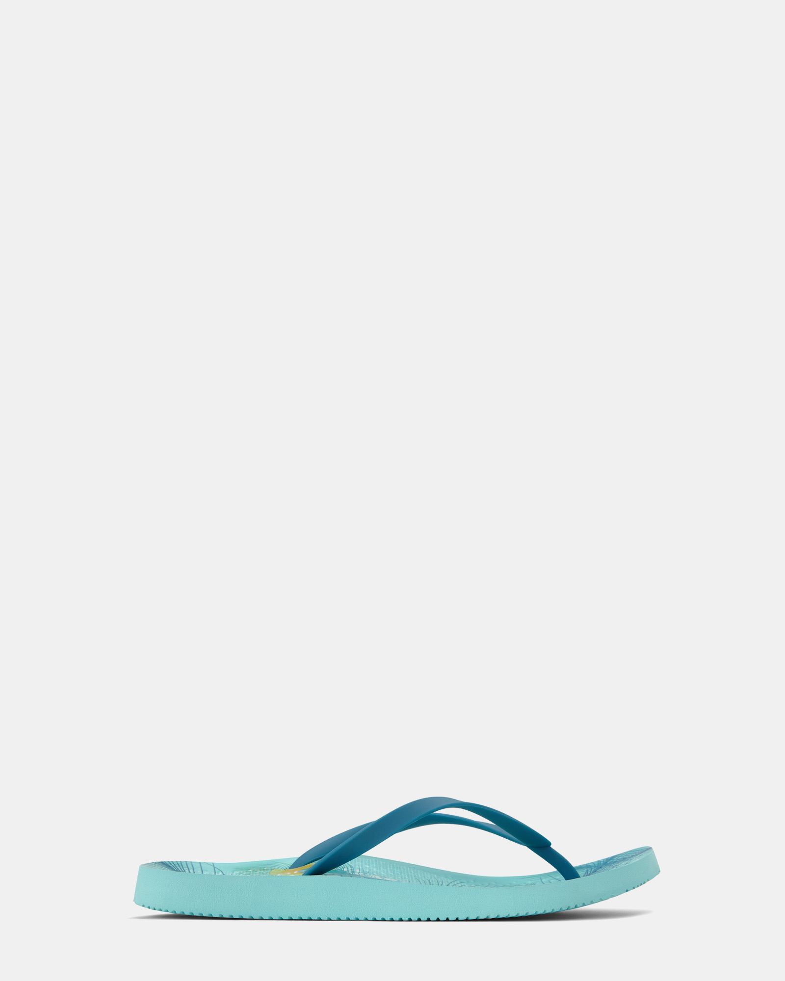 Noosa Print Toe Post Sandal - Peacock Blue