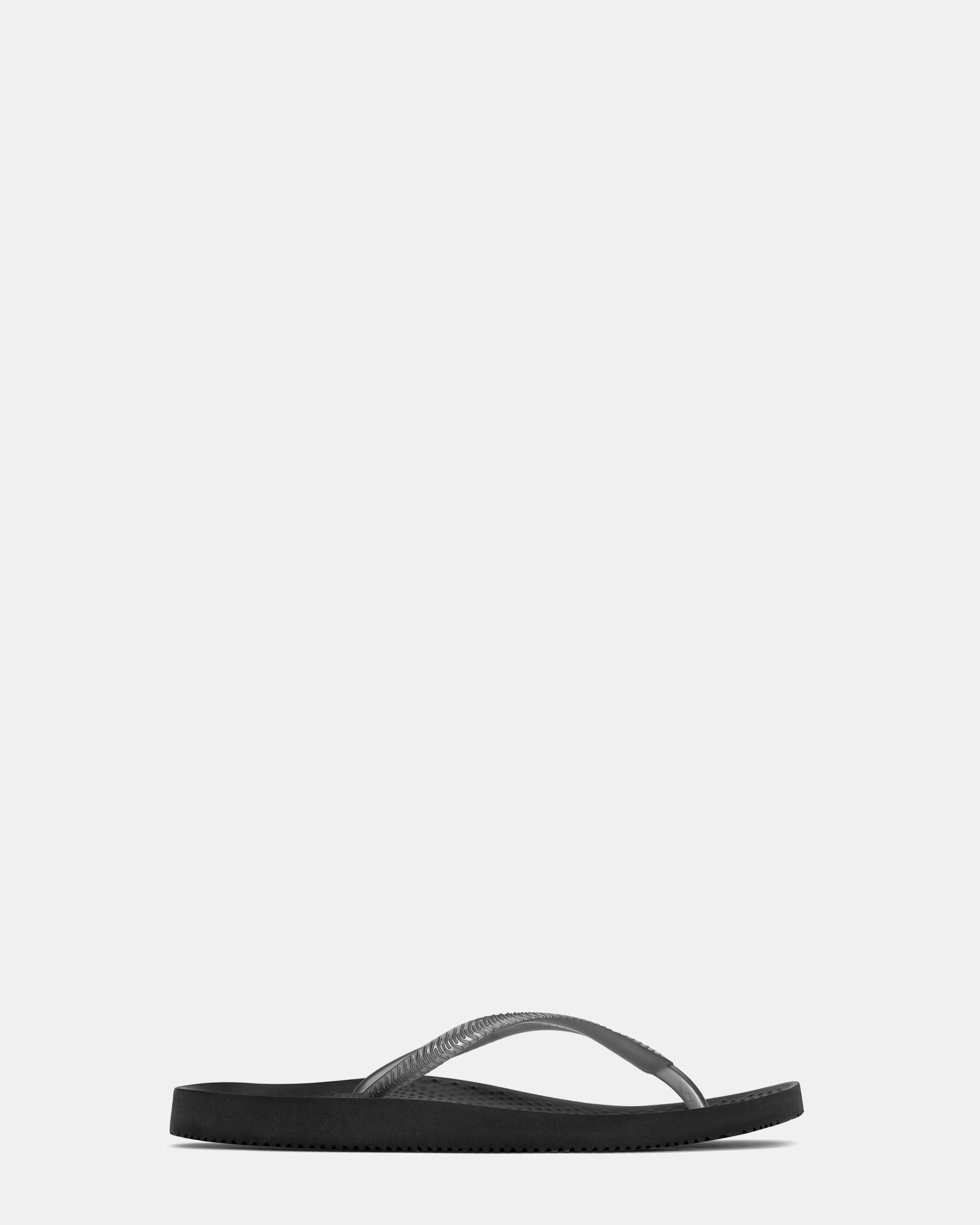 Noosa Solid Toe Post Sandal - Black/Pewter