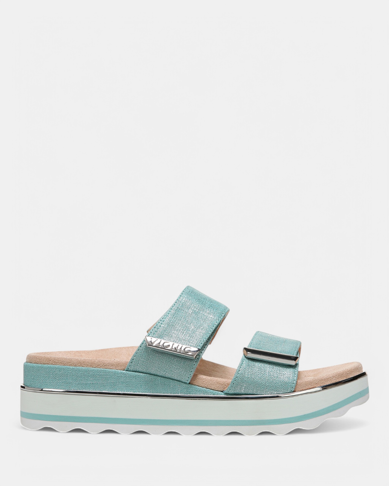 Brandie Flatform Slide - Aqua Metallic