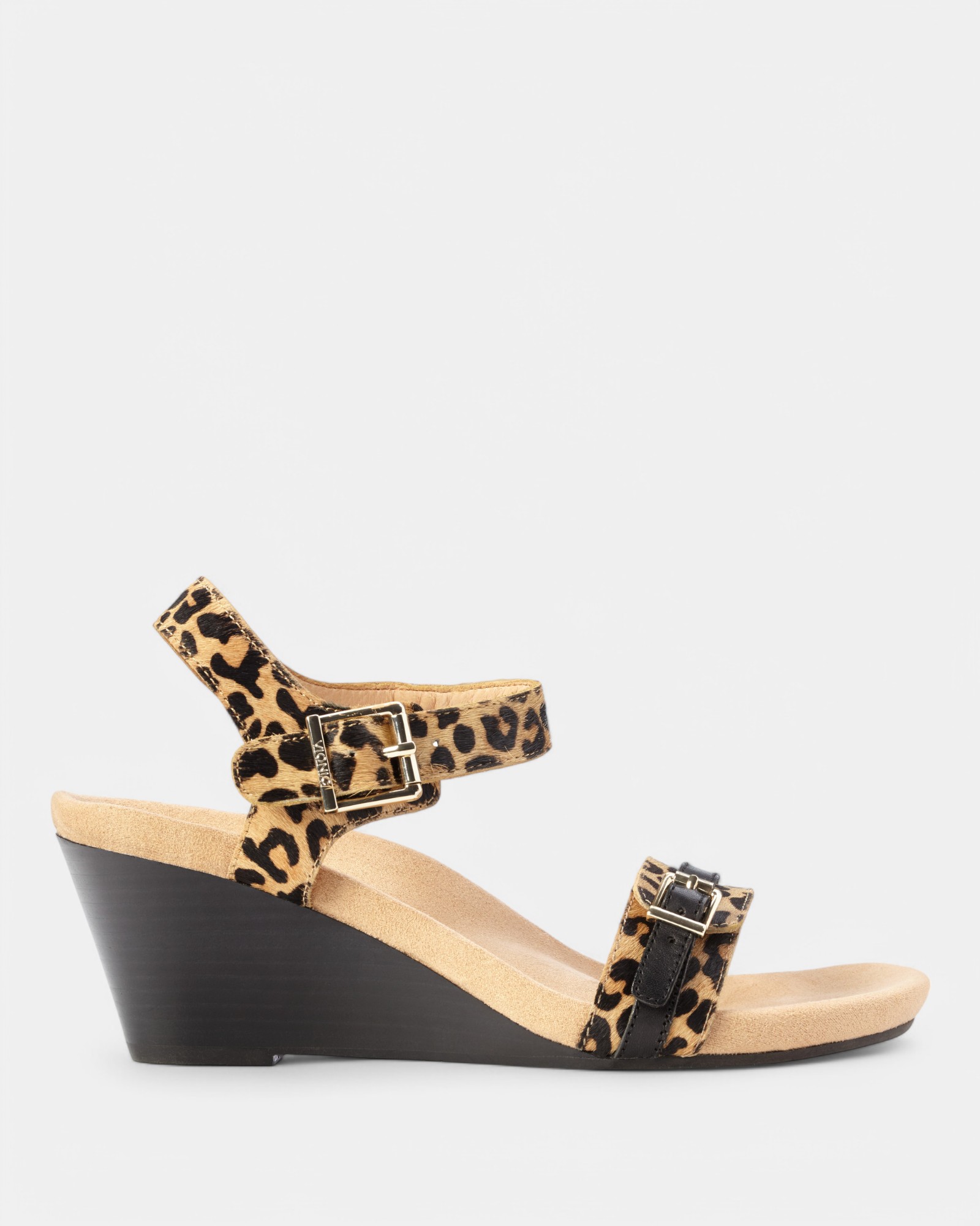 Laurie Wedge Sandal - Tan Leopard