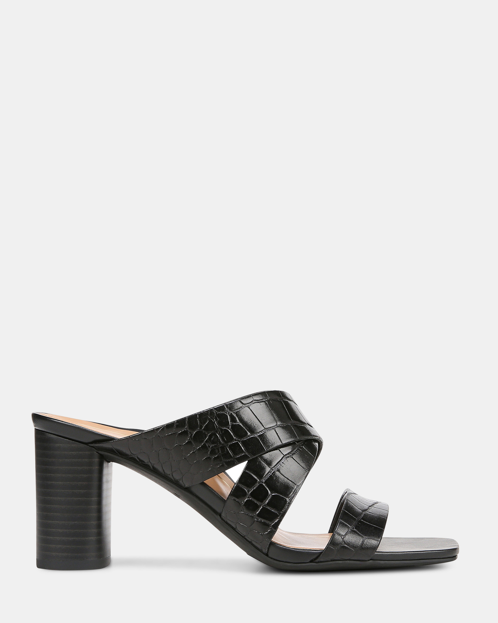 Merlot Heeled Sandal - Black Croc