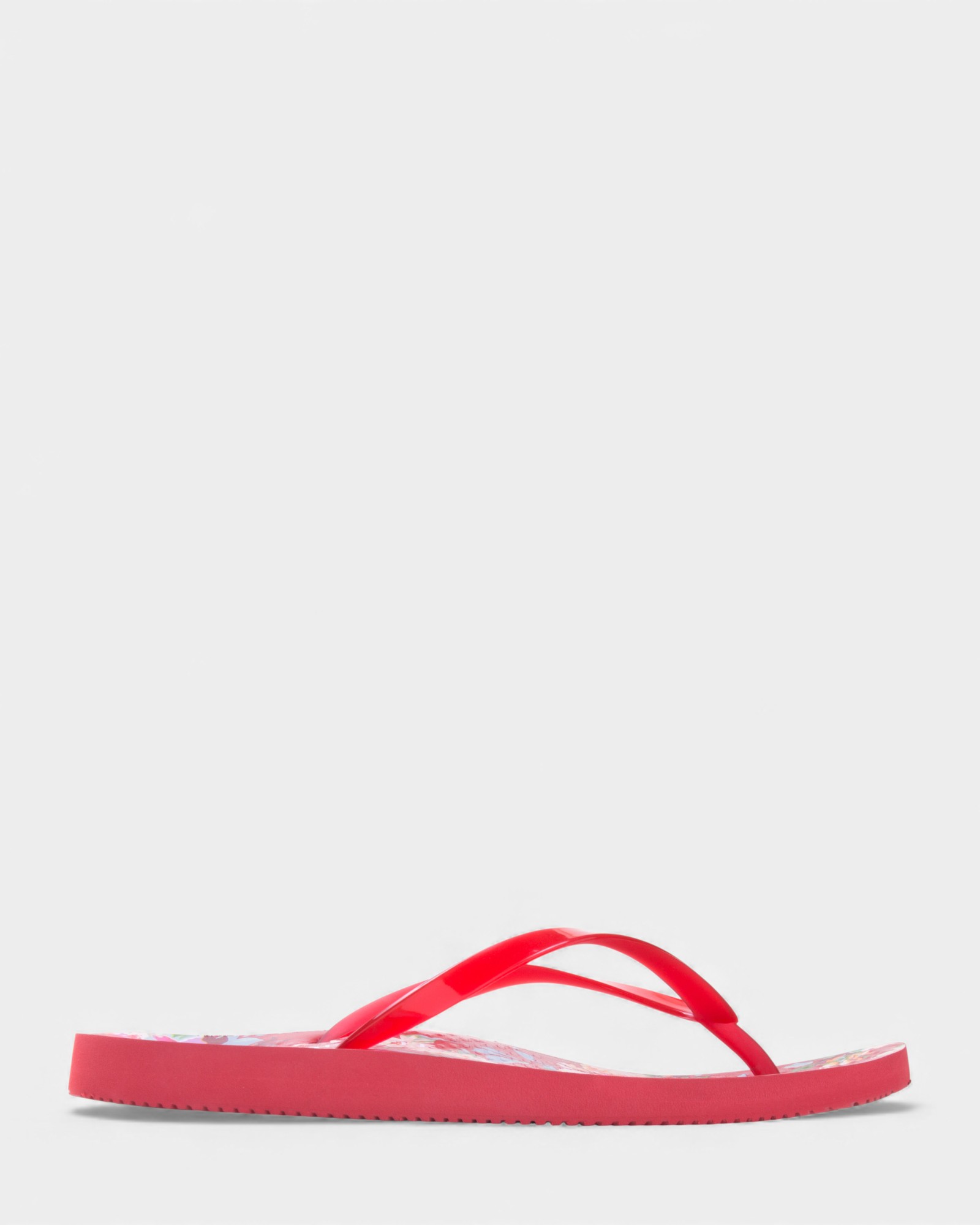 Noosa Print Toe Post Sandal - Red Floral