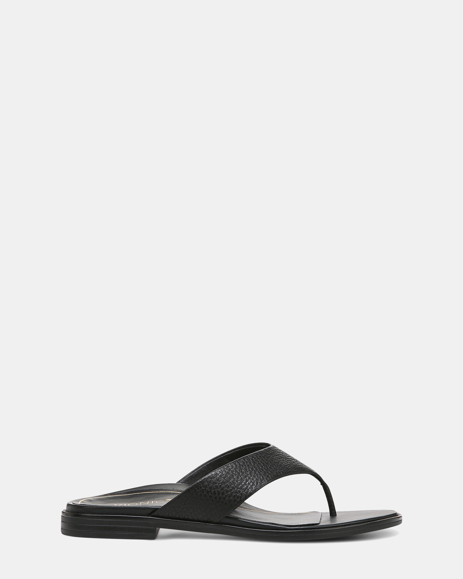 Agave Toe Post Sandal - Black Leather